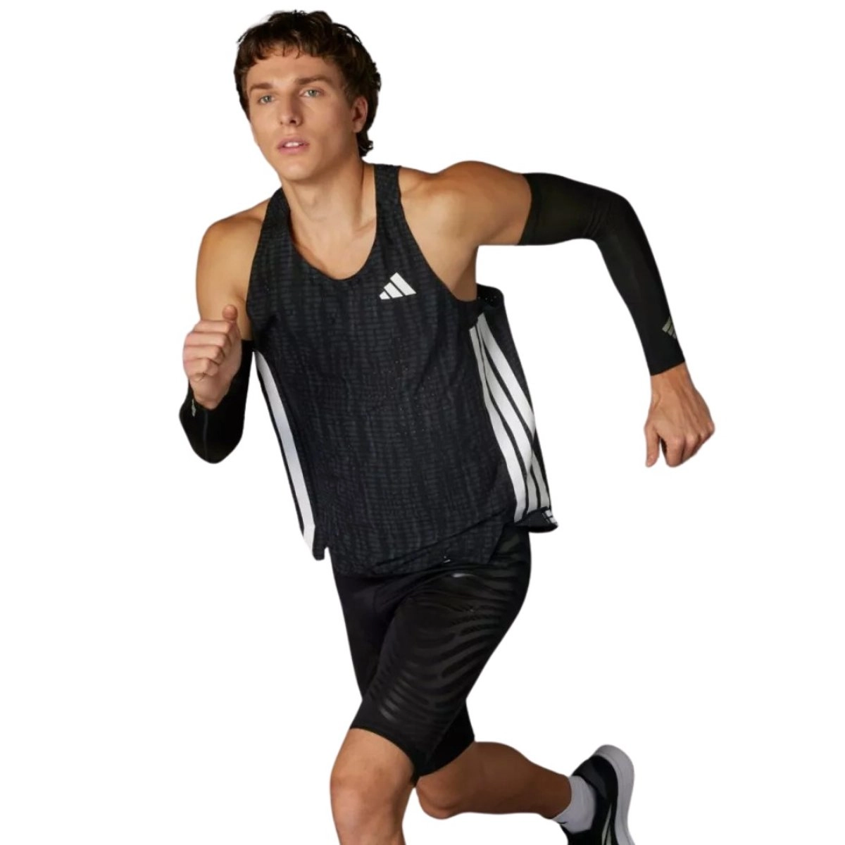 Ärmelloses Adidas Adizero-Shirt Schwarz, Größe XL