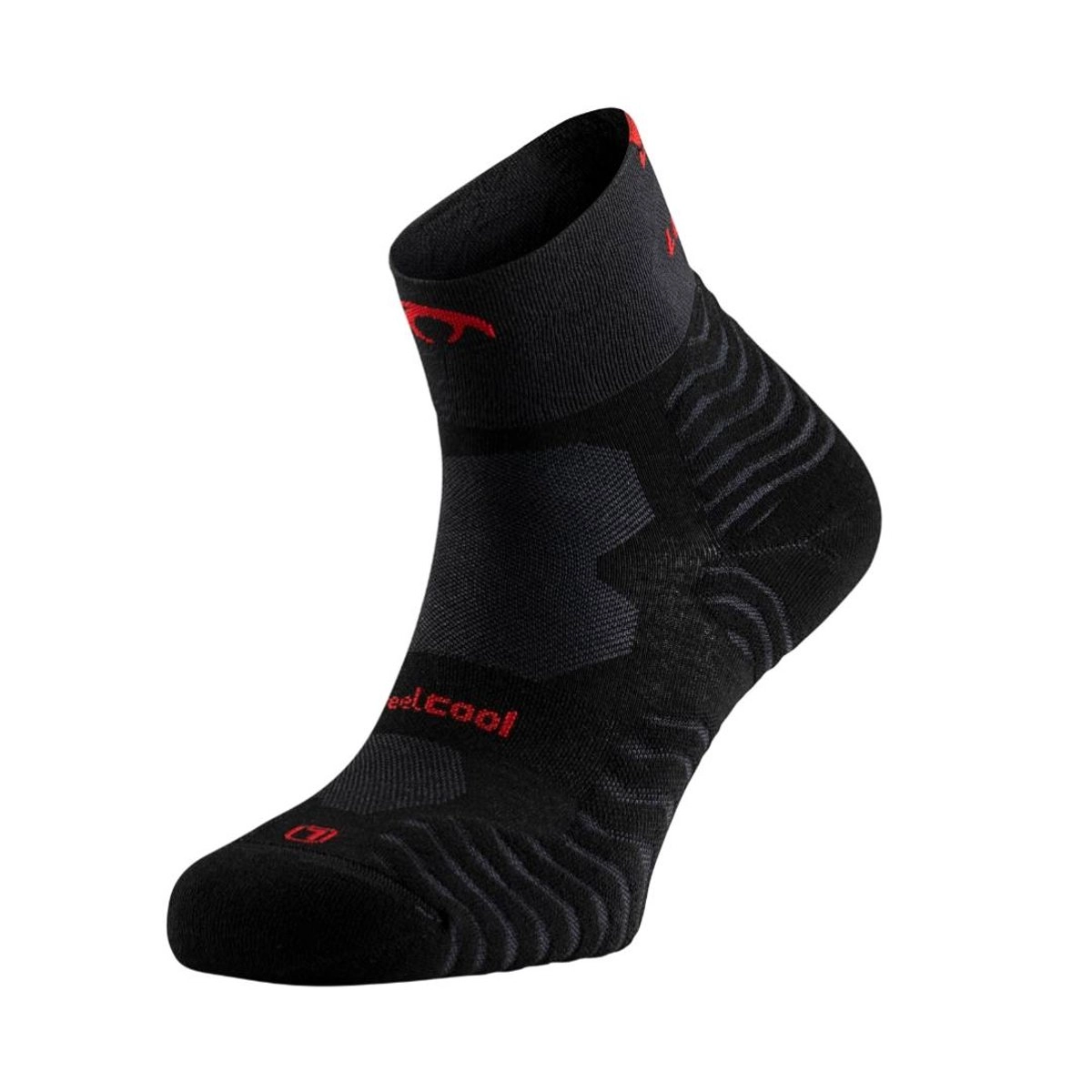 Lurbel Running Stone Pro Four Socken Schwarz Rot, Größe S