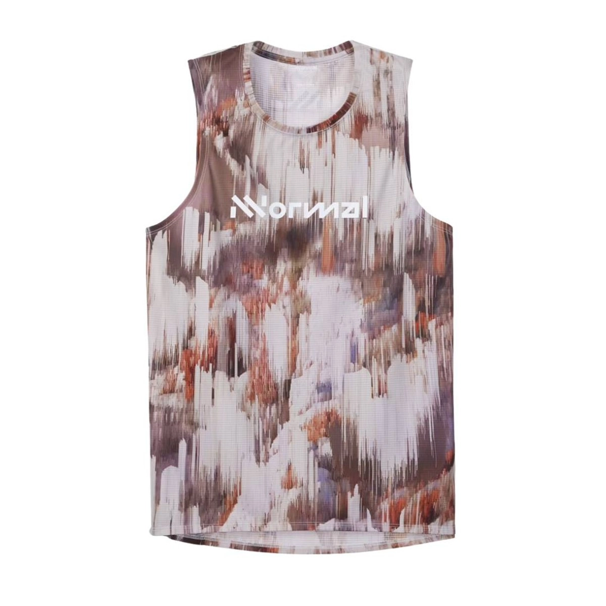Ärmelloses NNormal Race 02 T-Shirt Braun Weiß, Größe L