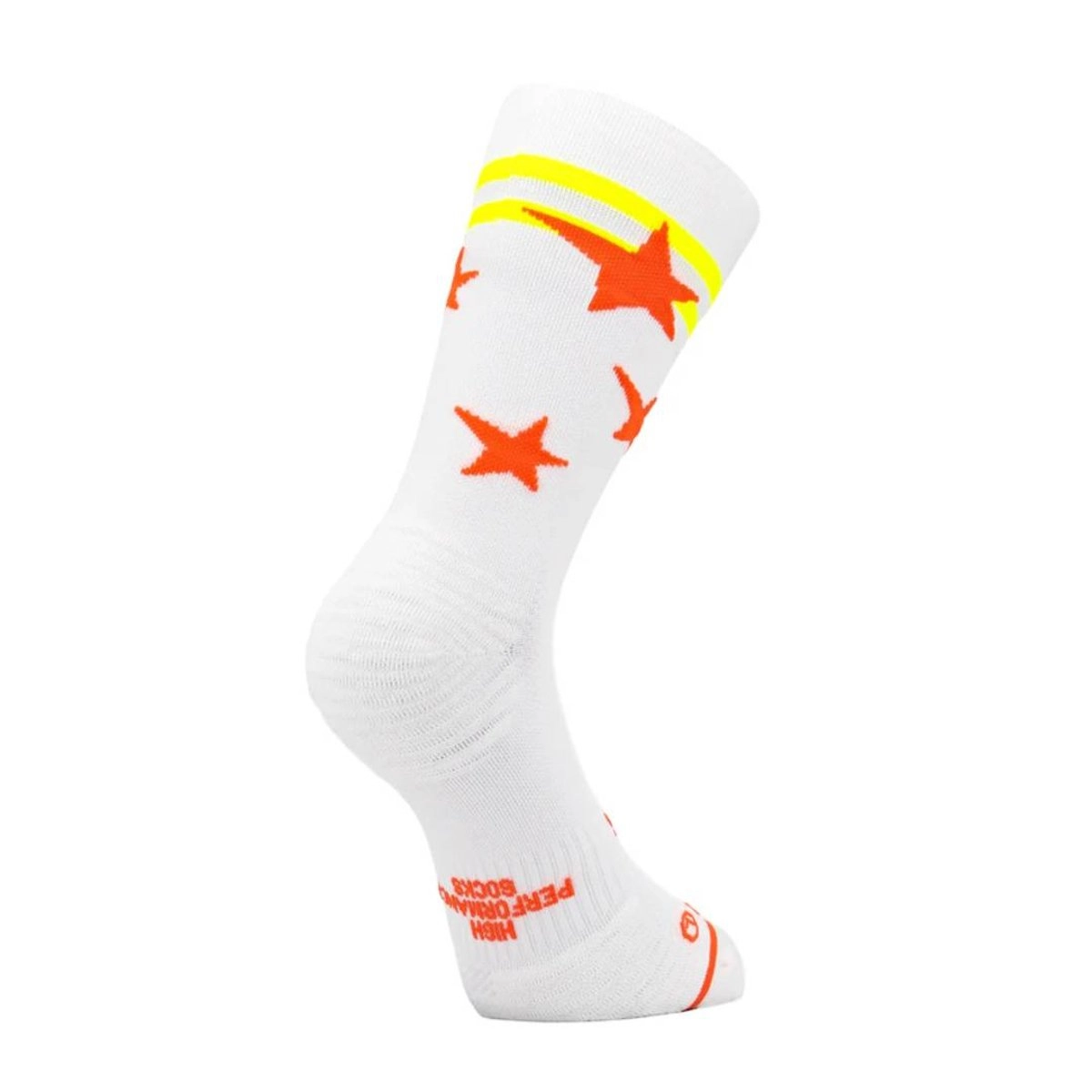Sporcks Run Star Socken Weiß Orange, Größe XS.