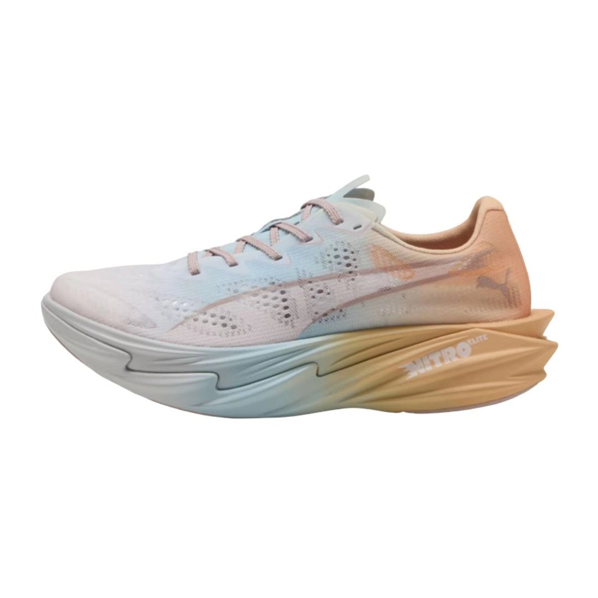 Puma Deviate NITRO Elite 4 RC Damen Laufschuhe Blau Orange SS26, Größe 37 - EUR