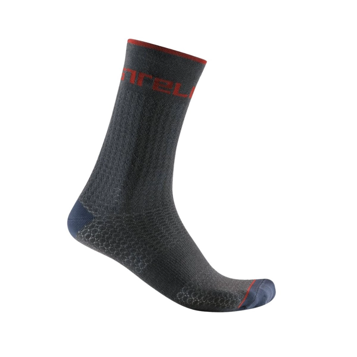 Castelli Distanza 20 Grau Rot Socken, Größe XXL