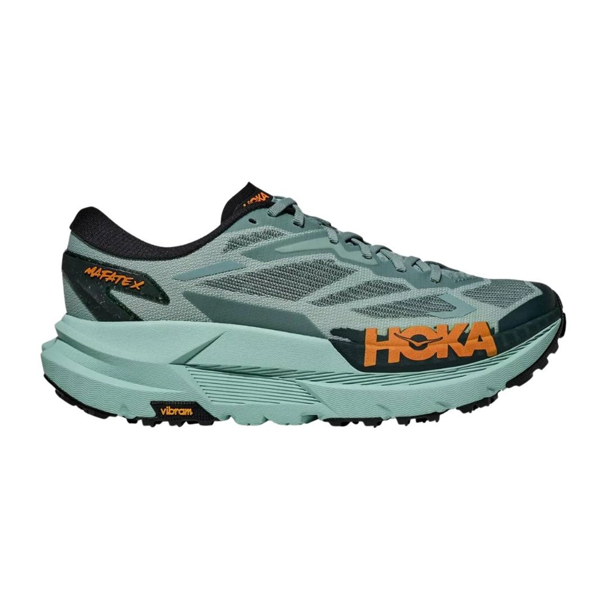 Hoka Mafate X Schuhe Grün Orange, Größe EU 42