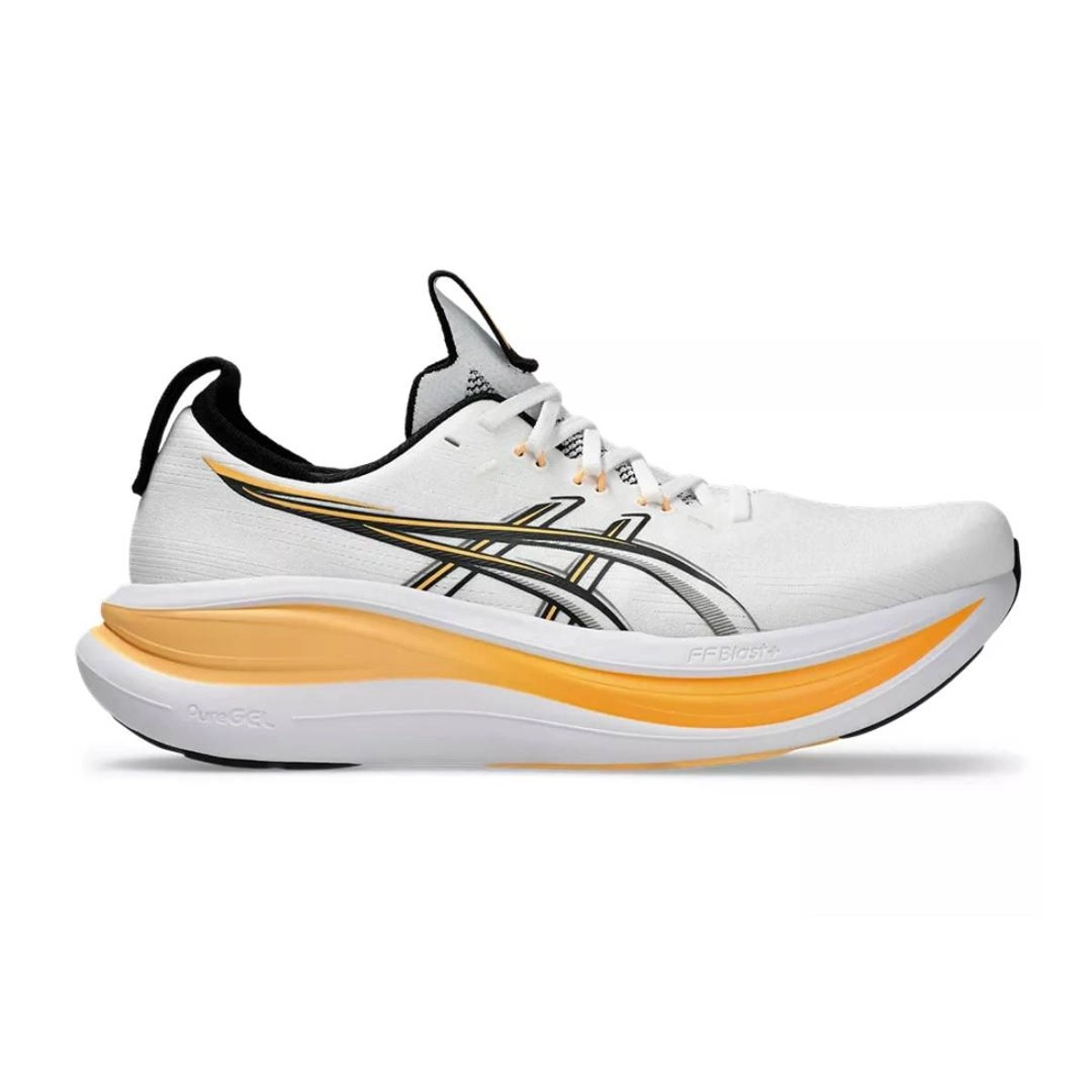 Asics Gel-Nimbus 28 Laufschuhe Weiß Orange AW26, Größe 44,5 - EUR