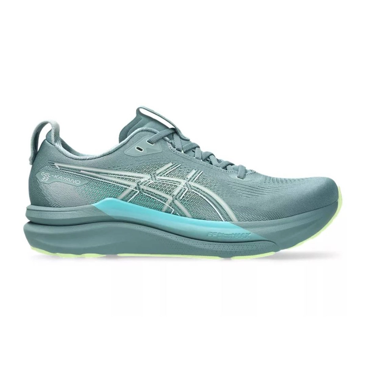 Asics Gel-Kayano 33 Laufschuhe Blau Gelb AW26, Größe 46 - EUR