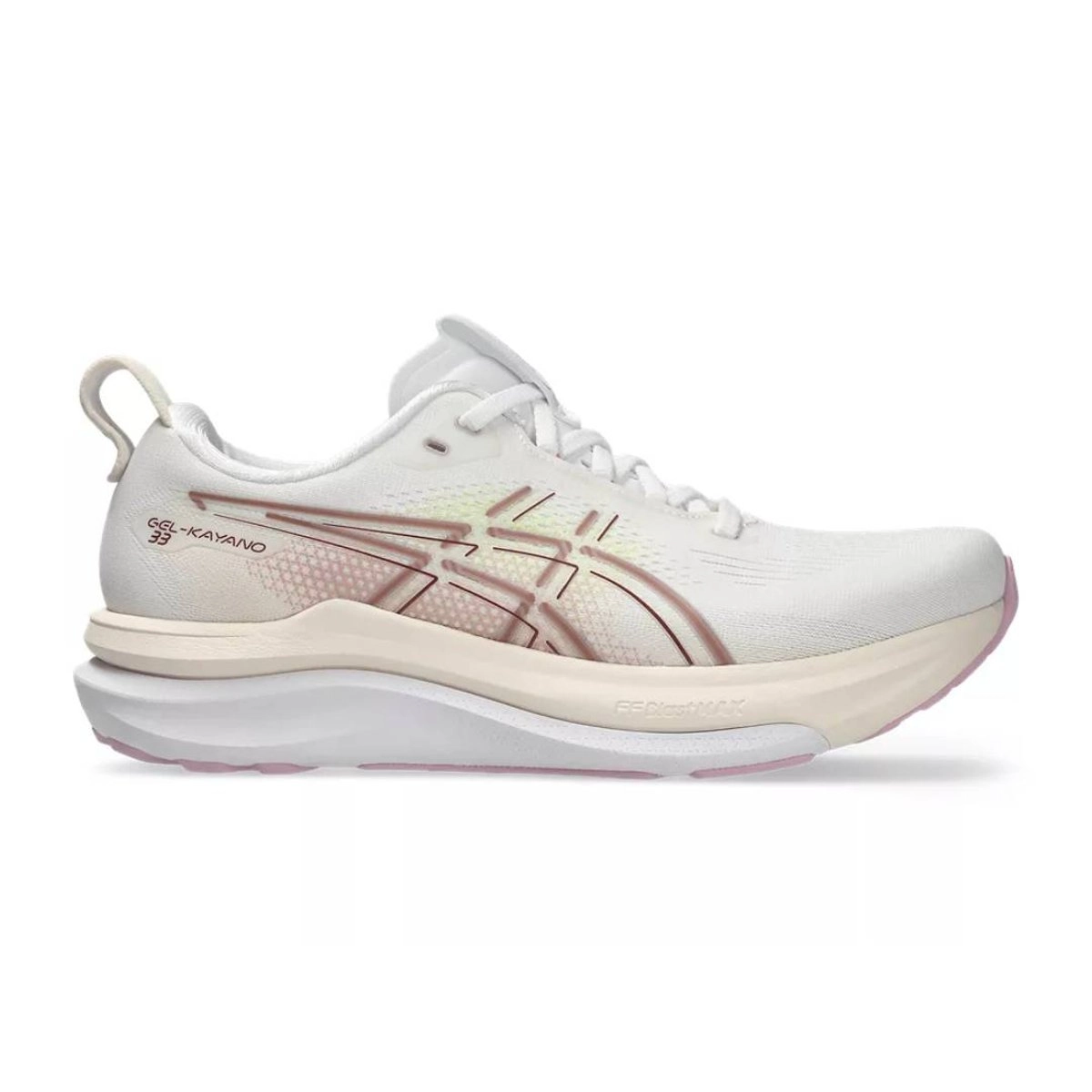 Asics Gel-Kayano 33 Schuhe Weiß/Rosa AW26 Damen, Größe 40 - EUR