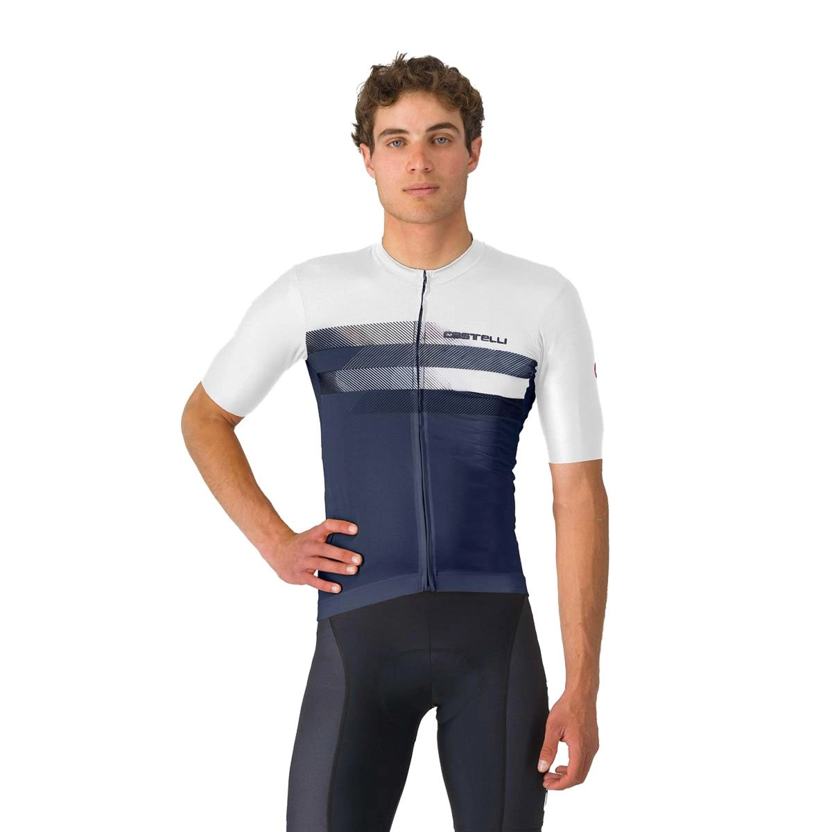 Castelli Símbolo Trikot Blau Weiß, Größe XS.