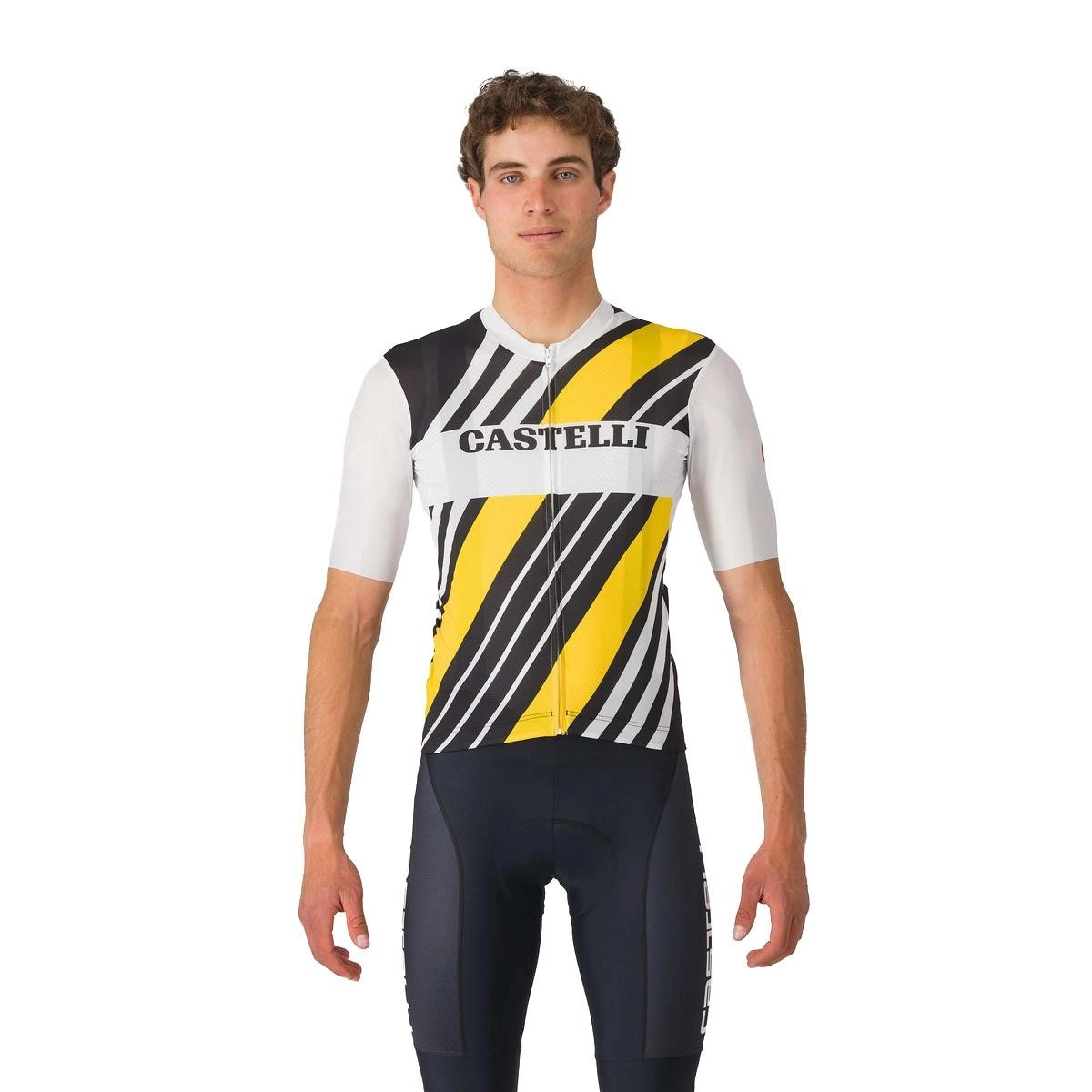 Castelli Heritage Trikot Schwarz Weiß Gelb, Größe XL