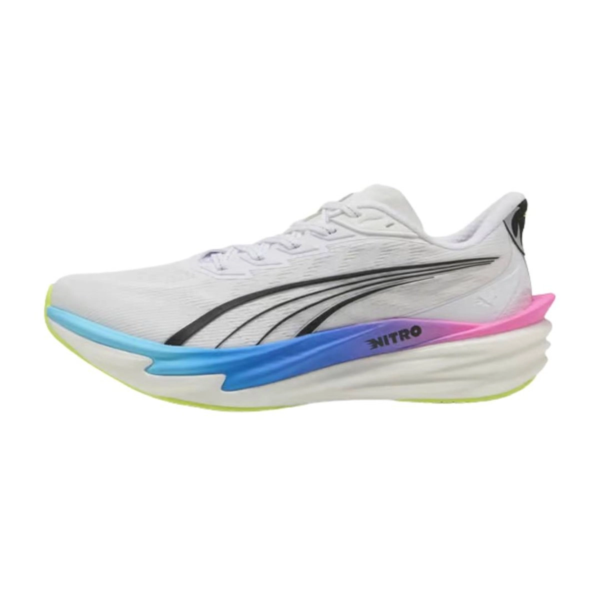 Puma Deviate NITRO 4 Laufschuhe Weiß Blau SS26, Größe 44 - EUR