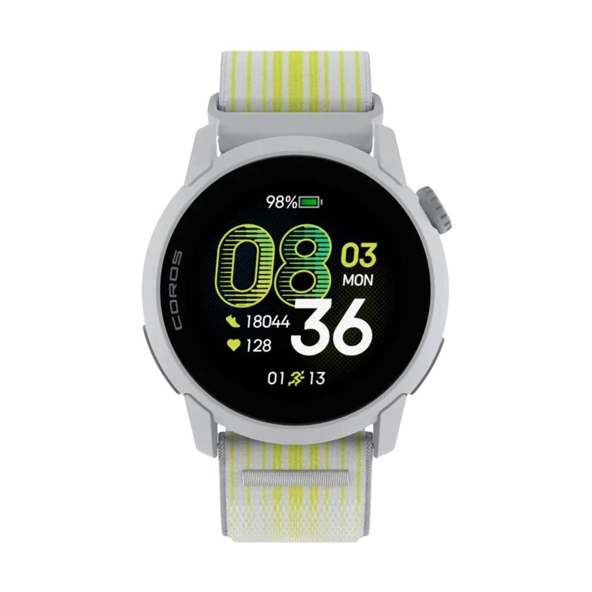 Coros Pace 4 GPS-Uhr Nylon Weiß Gelb