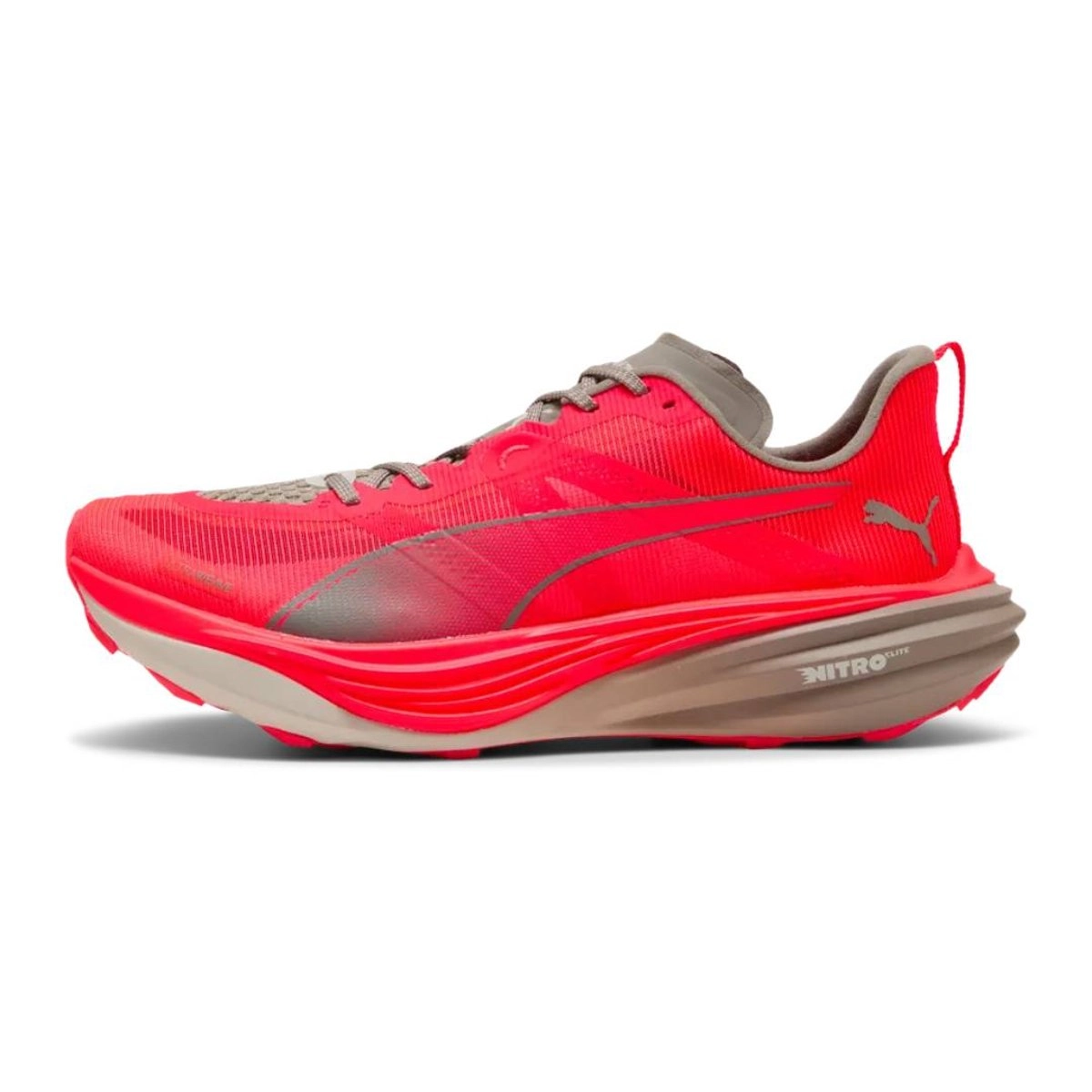 Puma Deviate NITRO Elite Trail Laufschuhe Rot/Grau AW26, Größe 40 - EUR