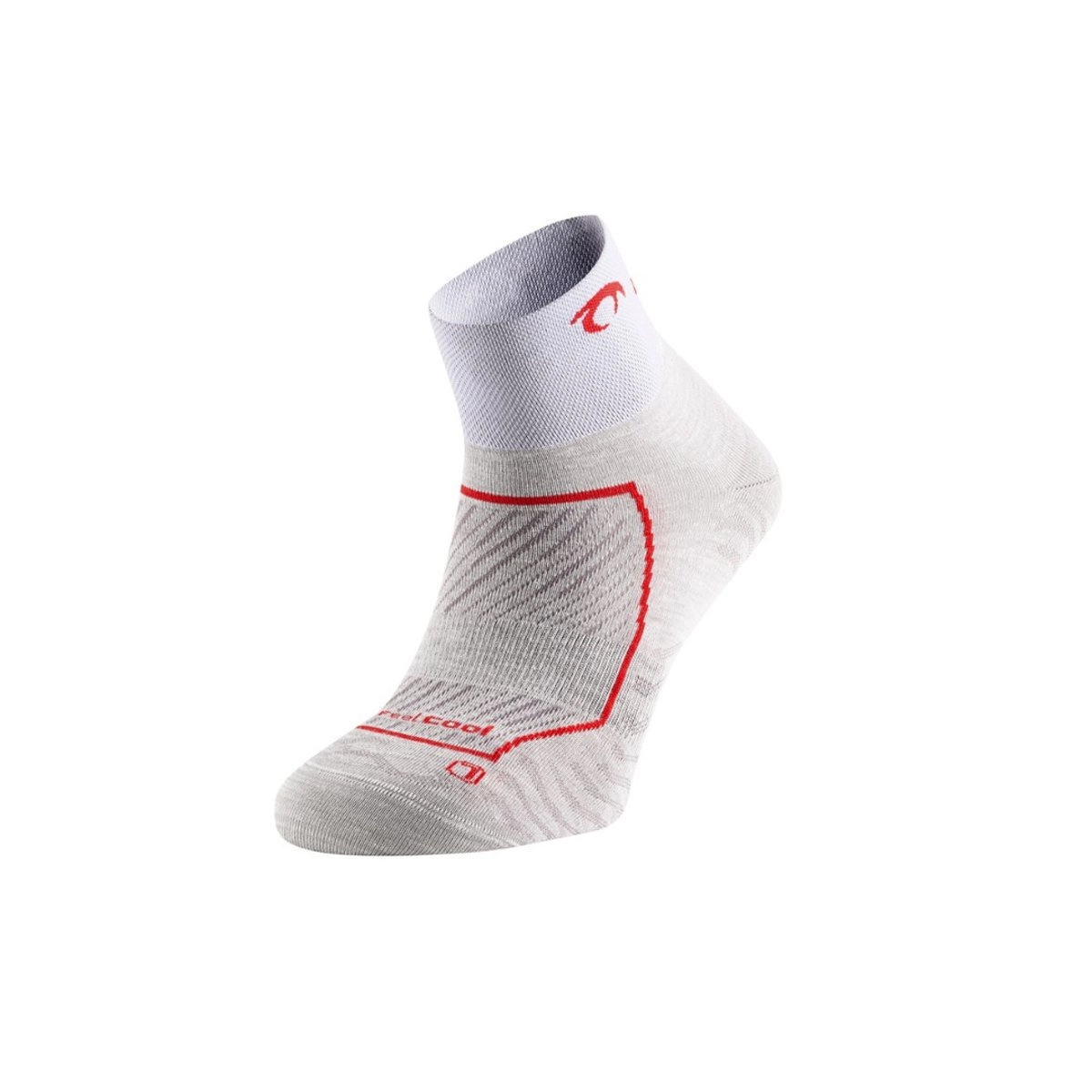 Lurbel Race Three Socken in Eisgrau Rot, Größe L