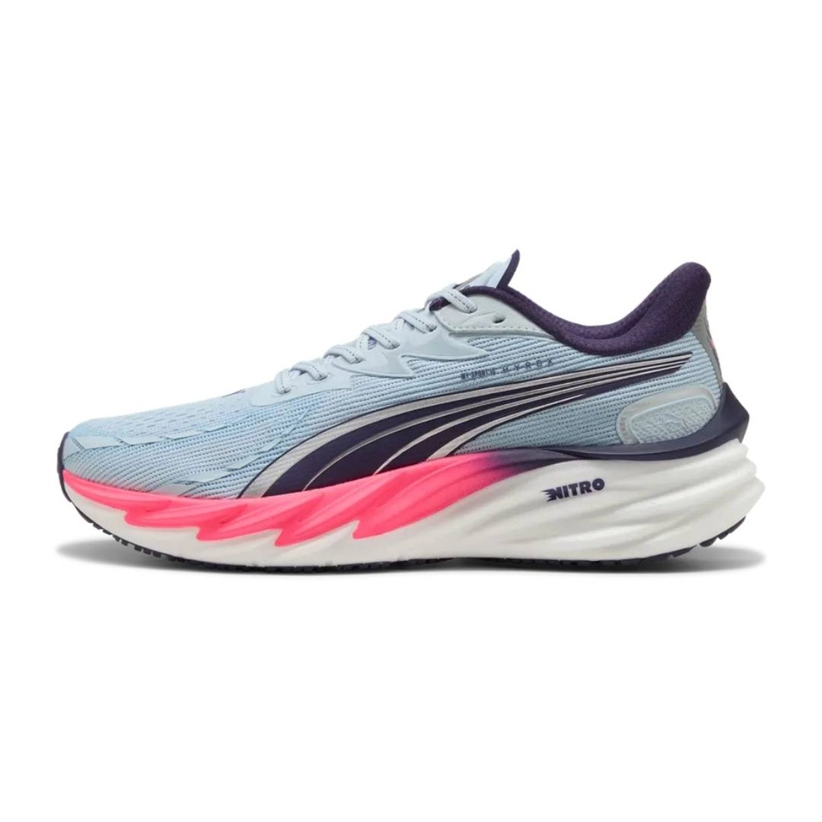 Puma Velocity NITRO 4 HYROX Blau Rosa SS26 Schuhe, Größe 44,5 - EUR