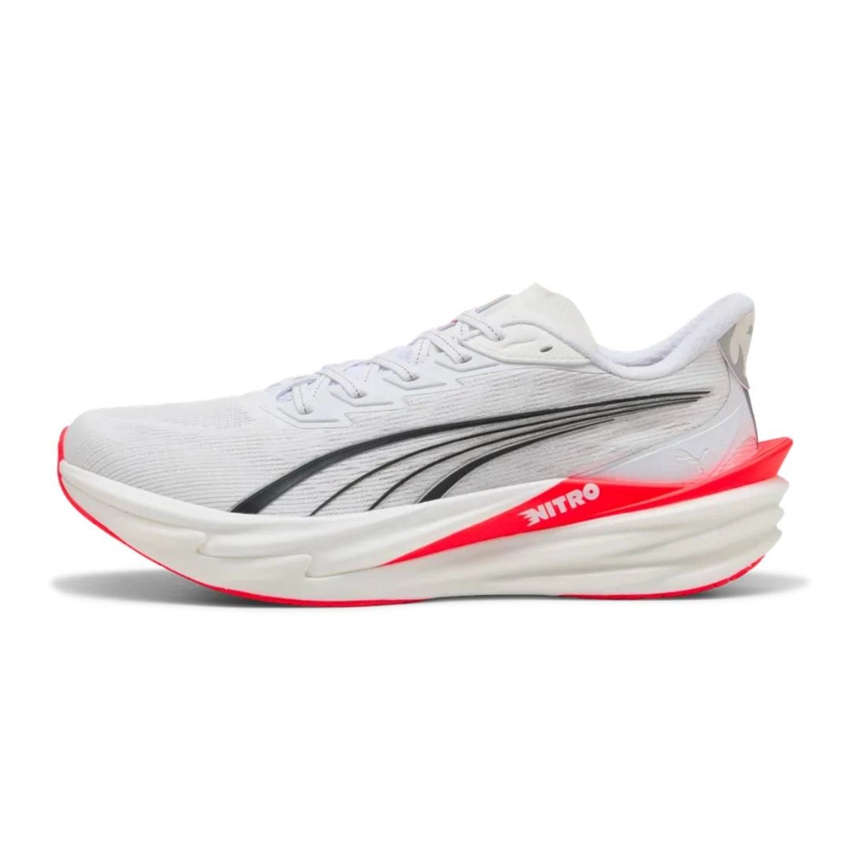 Puma Deviate NITRO 4 Laufschuhe Weiß Rot AW26, Größe 48.5 Eur