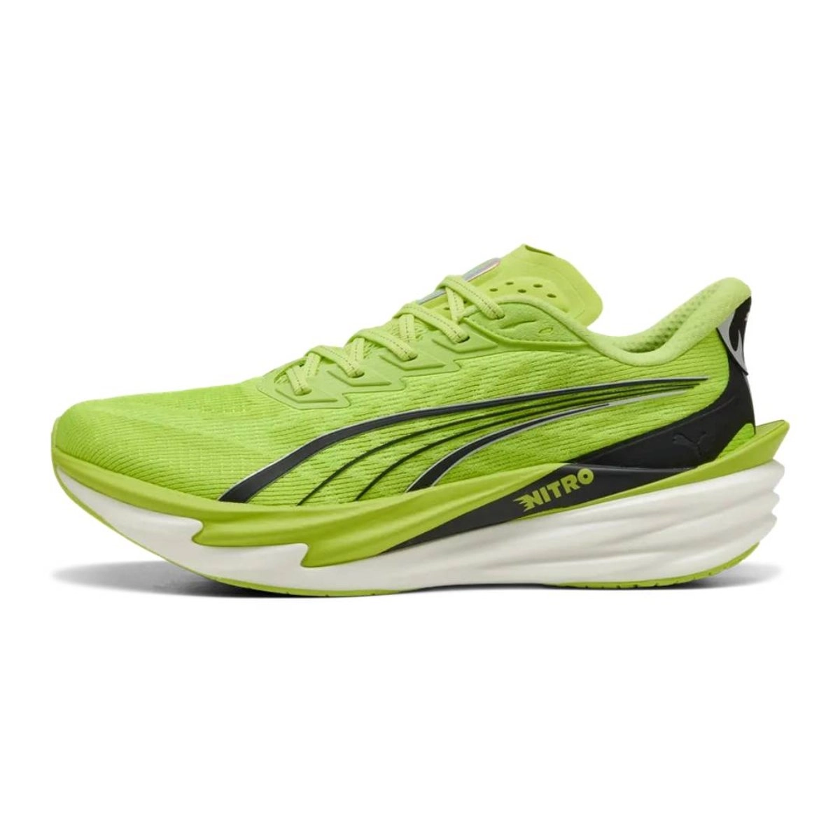 Puma Deviate NITRO 4 Laufschuhe Grün Schwarz AW26, Größe 46 - EUR