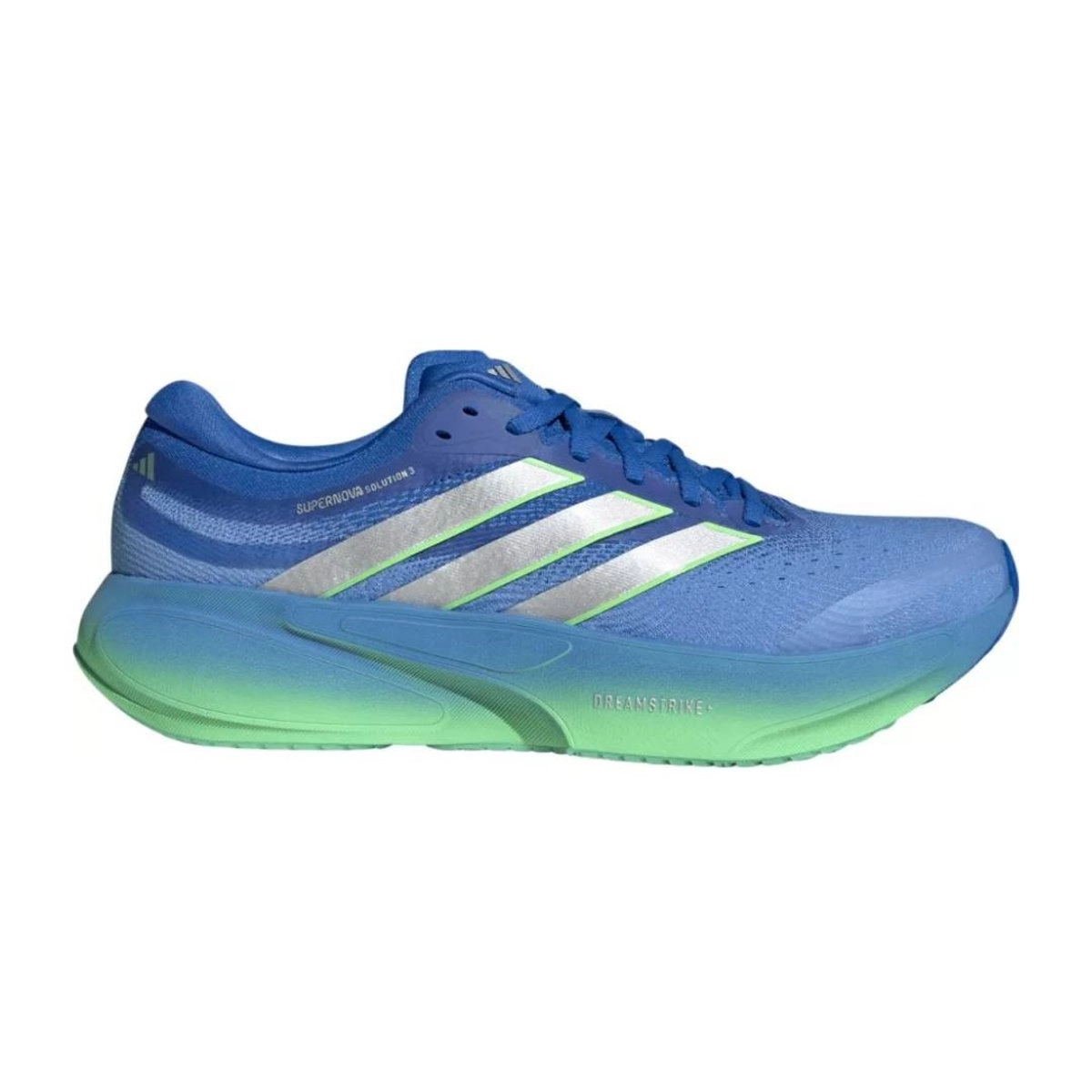 Adidas Supernova Solution 3 Schuhe Blau Grün SS26, Größe UK 8.5