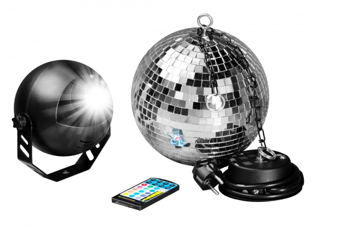 7even LED Spiegelkugelset 30cm mit Fernbedienung / Party Keller Disco Disko K...