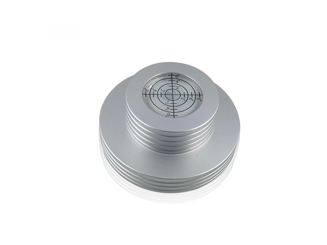 Aluminium Schallplatten Stabilizer 300g mit Wasserwaagen Libelle
