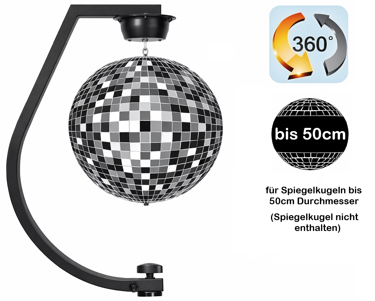 Stativhalterung inklusive Motor für Spiegelkugeln bis zu 50cm