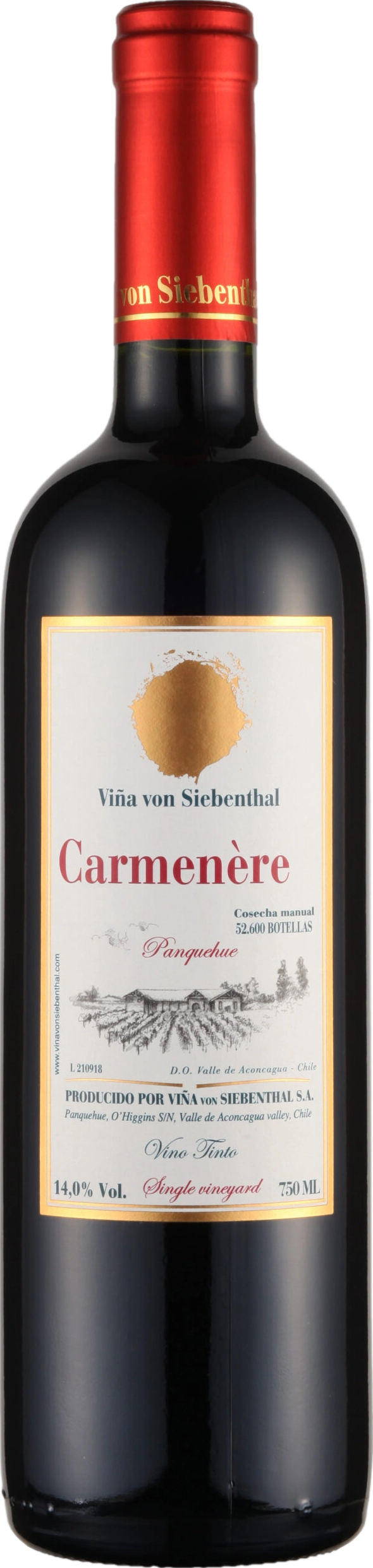 Vina von Siebenthal Gran Reserva Carmenere 2021