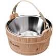 Dewello Sauna-Eimer mit Edelstahl-Einsatz – 3 Liter, Hemlock-Holz, Bambusstreben