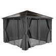 GARMIO® Pavillon Rom 3x3m Garten Überdachung mit Polycarbonat