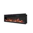 Wandkamin Elektrokamin Panorama Flammeneffekt elektrisch 900/1800W, Appsteuerung, 12 Farben, Timer, inkl. Kristalle 127x13x35 cm, schwarz