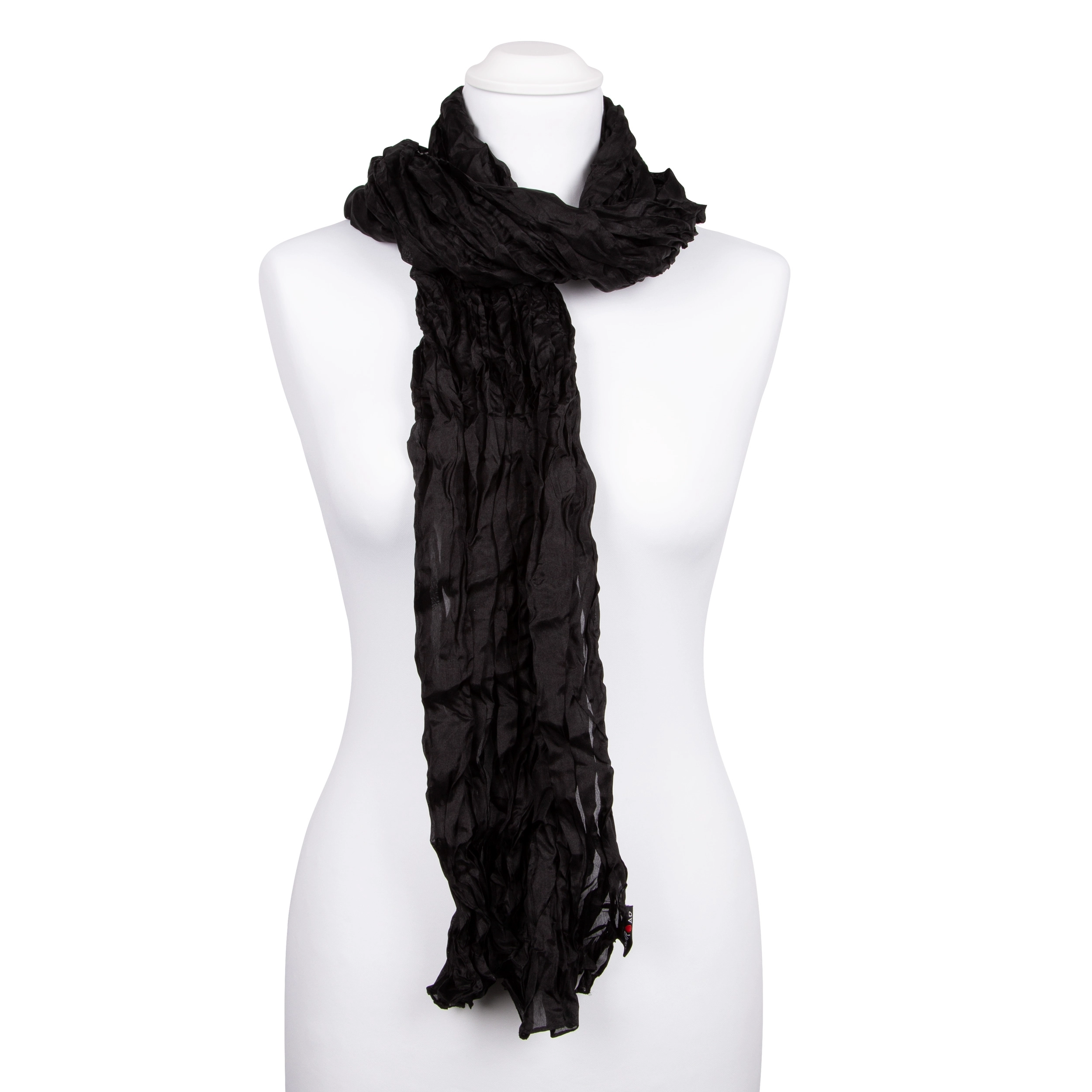 Knitterschal Halstuch Schal XXL Schwarz