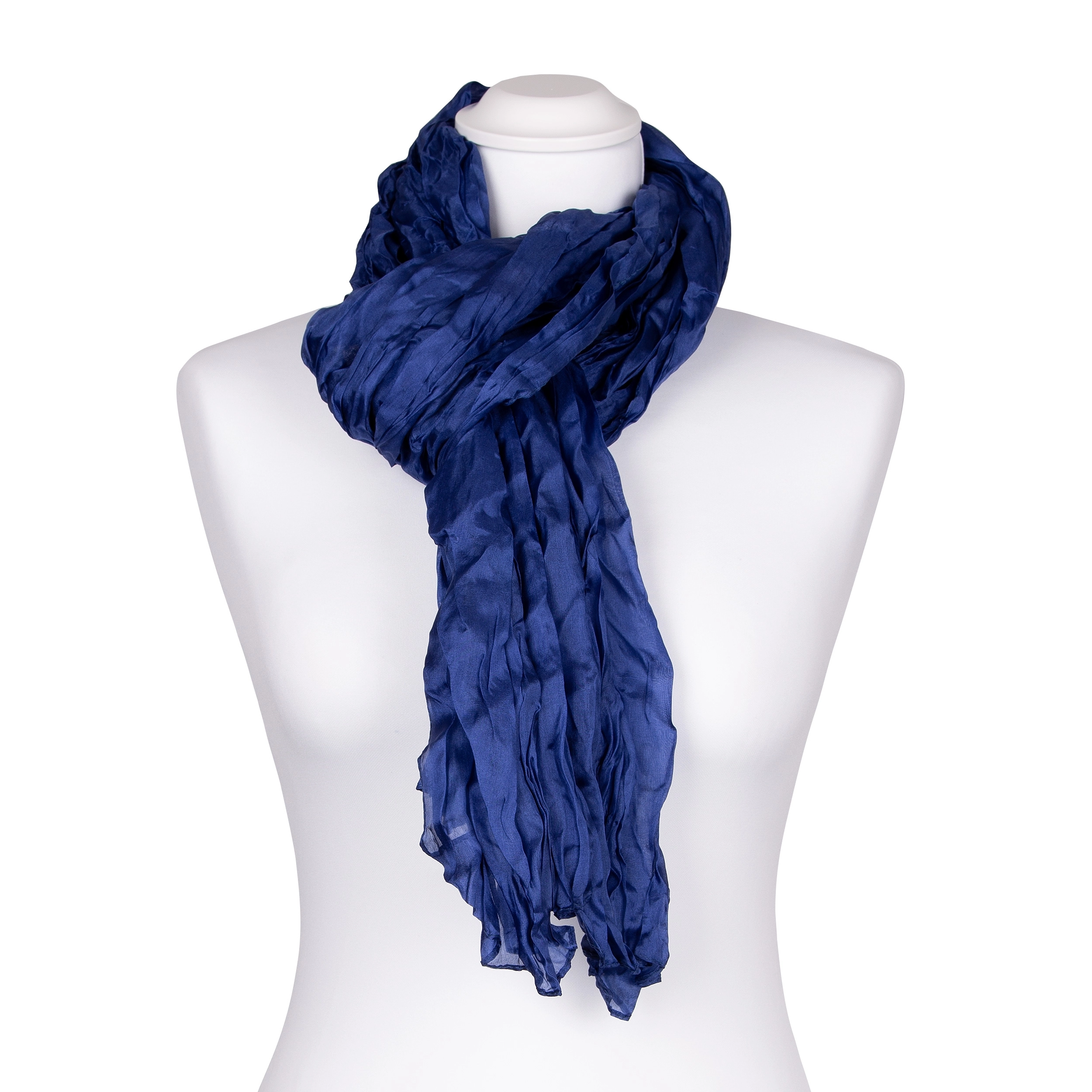 Knitterschal Halstuch Schal XXL Saphirblau