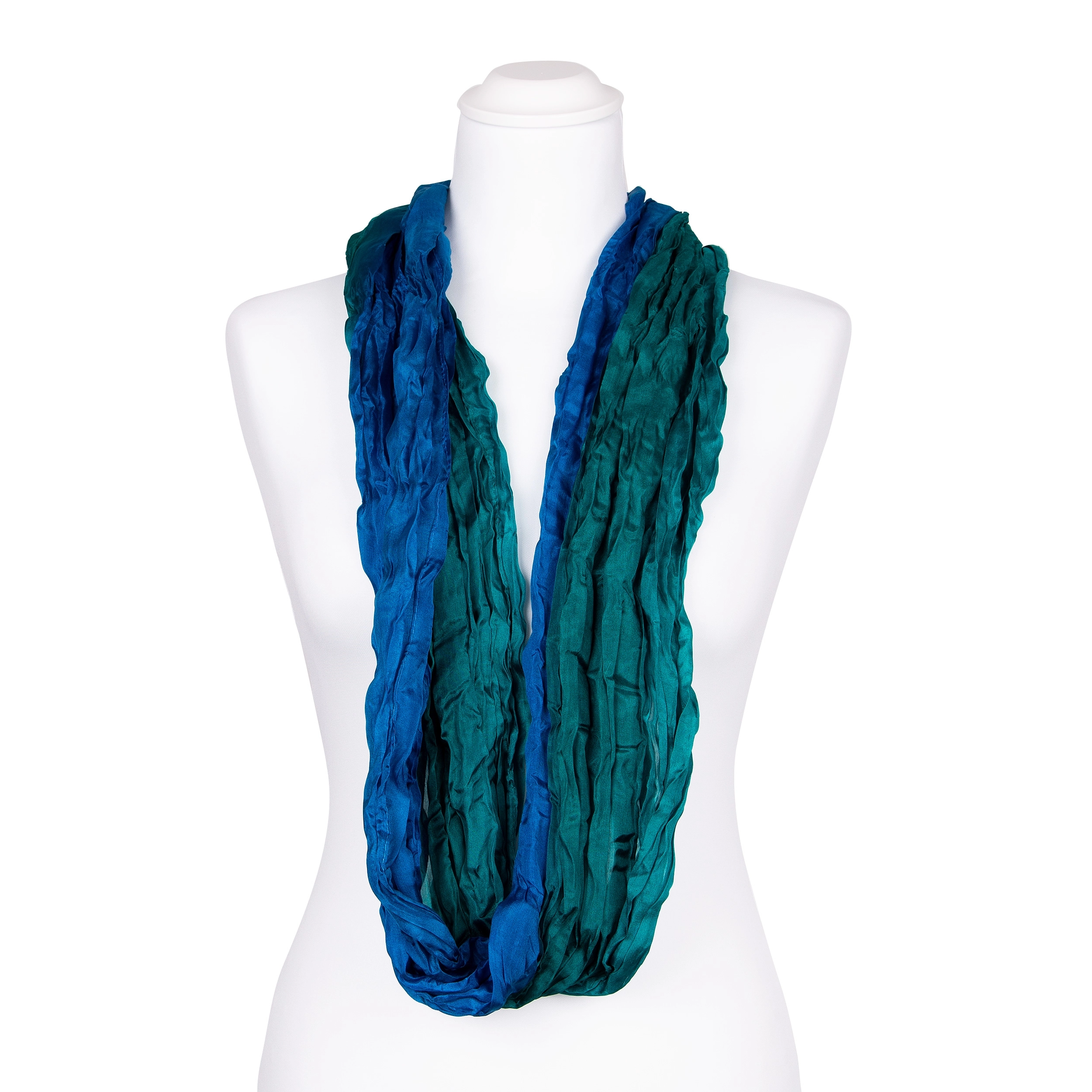 Knitterschal Halstuch Schal XXL Farbverlauf grün blau