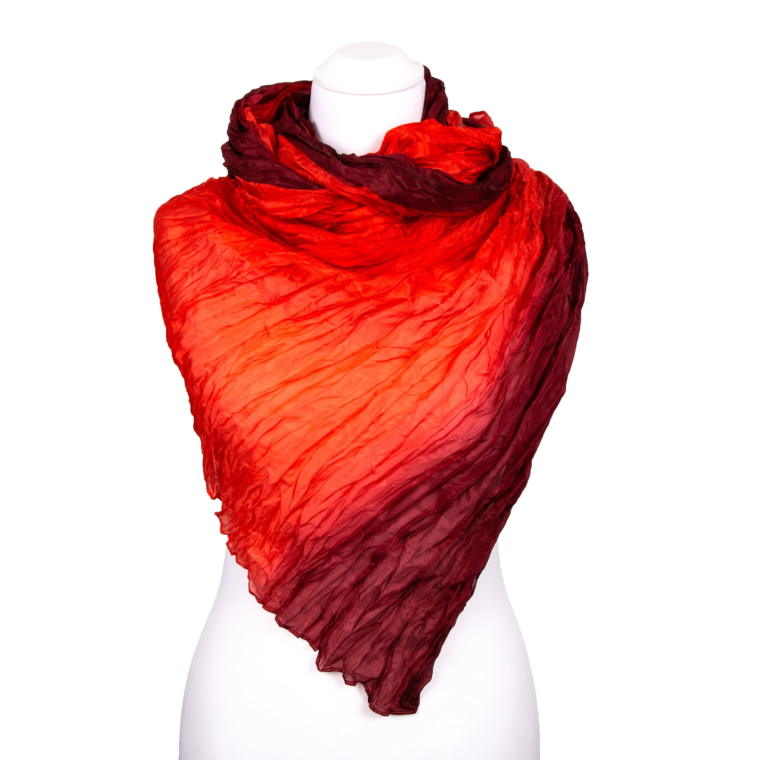 Knitterschal Halstuch Schal XXL Farbverlauf Rot-Dunkelrot