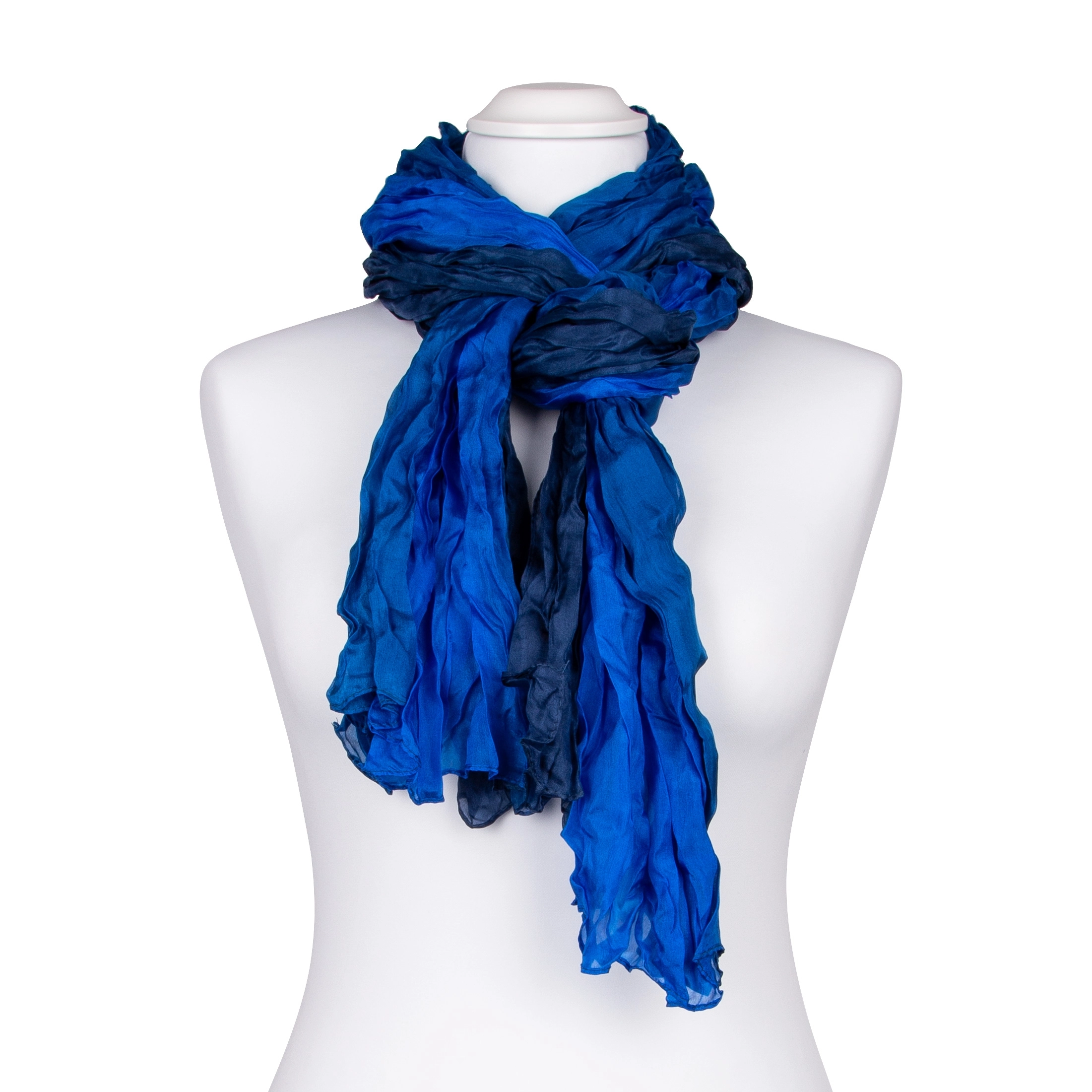 Knitterschal Halstuch Schal XXL Farbverlauf Blau