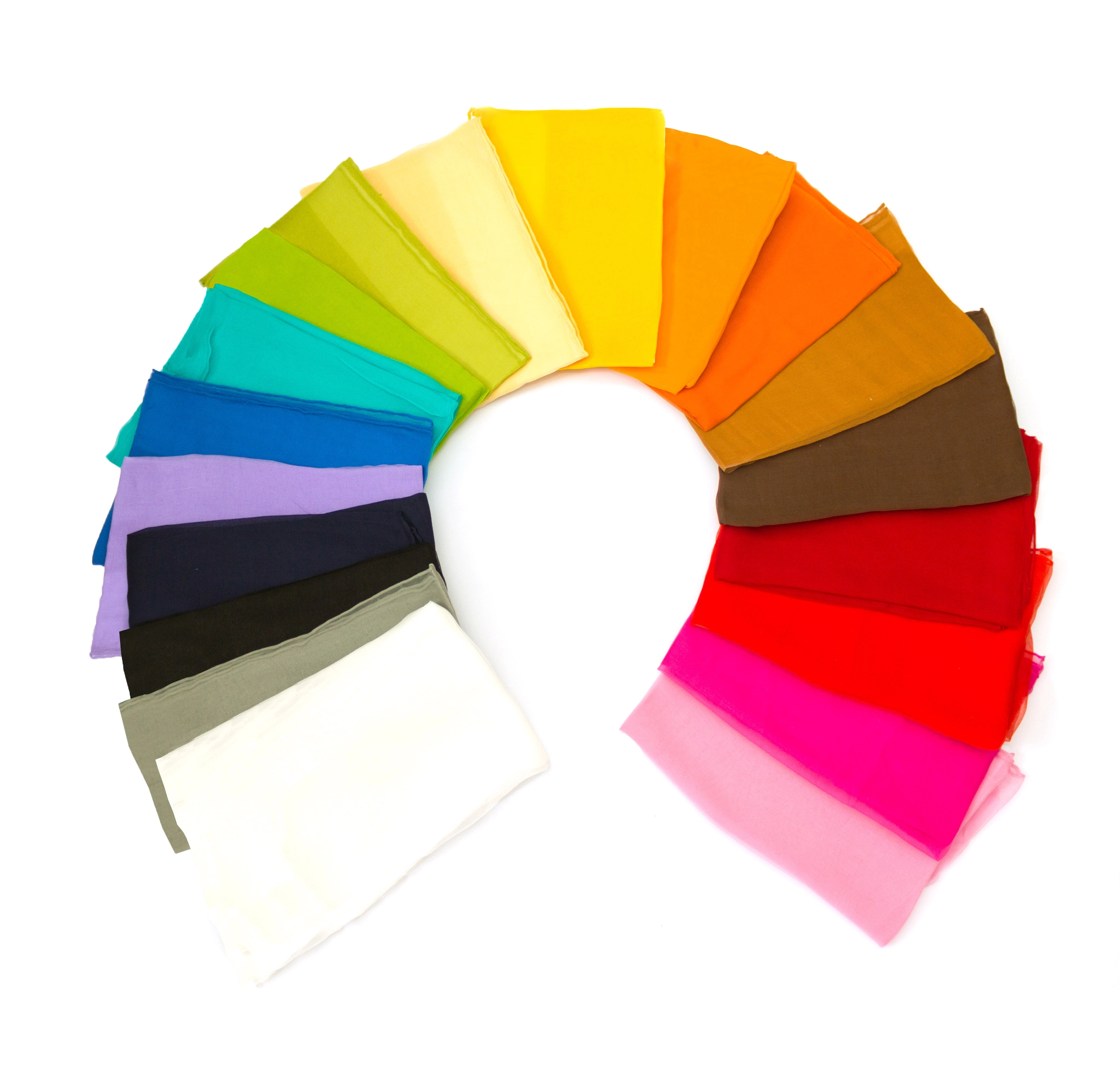 Seidenschal Halstuch Schal Chiffon einfarbig (verschiedene Farben)