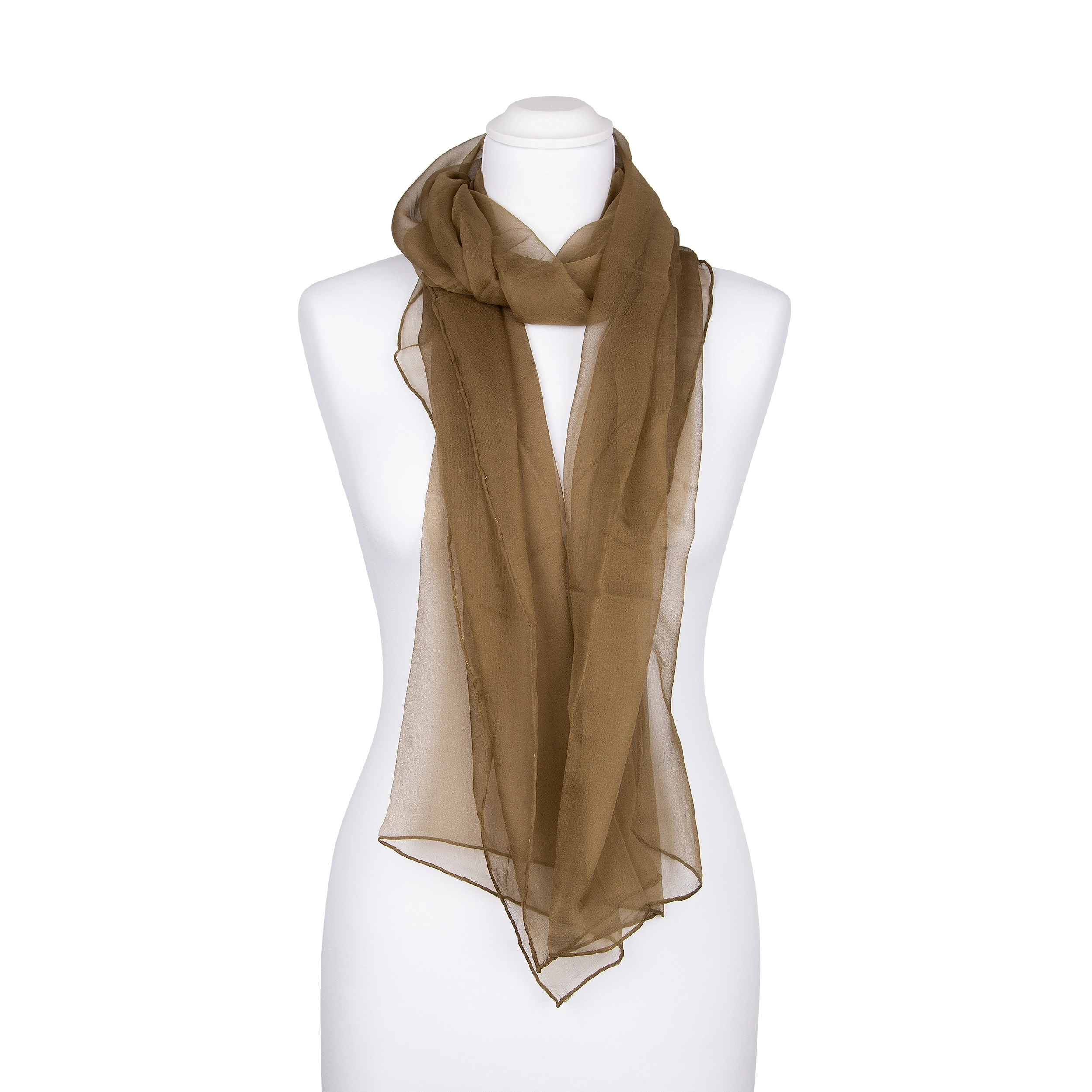 Seidenschal Halstuch Schal Chiffon Khaki