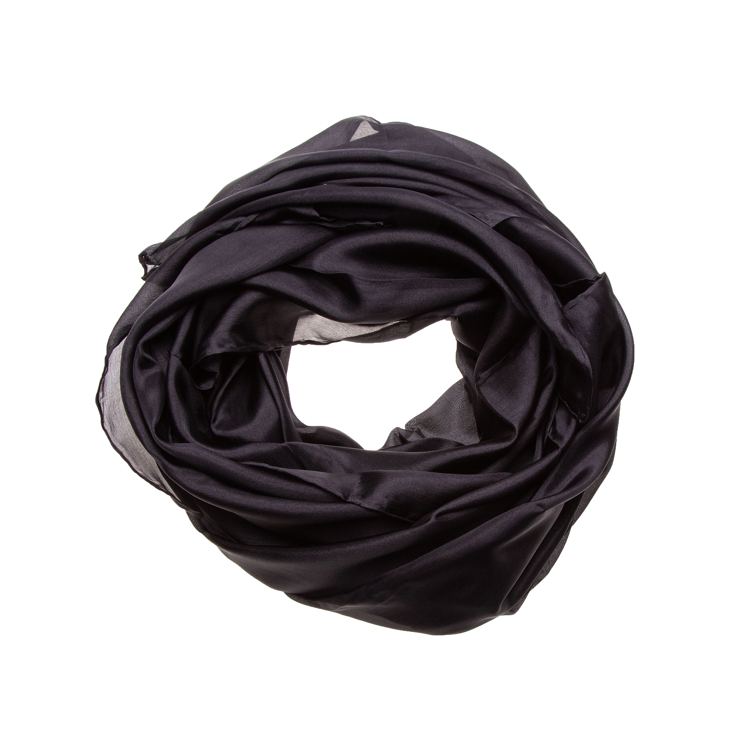 Seidenschal Halstuch Schal XXL Schwarz