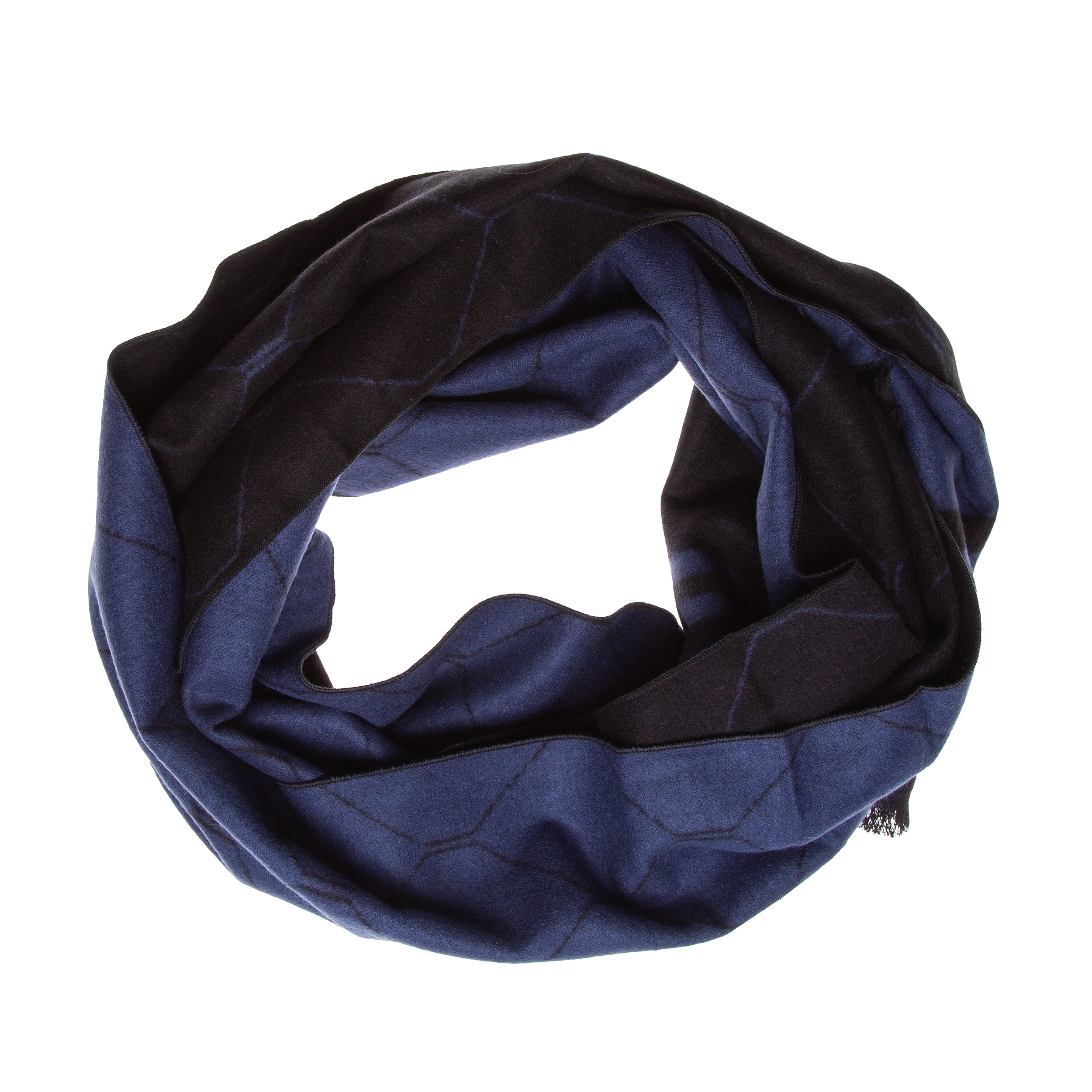 Schal Seidenflanell blau schwarz Diamant