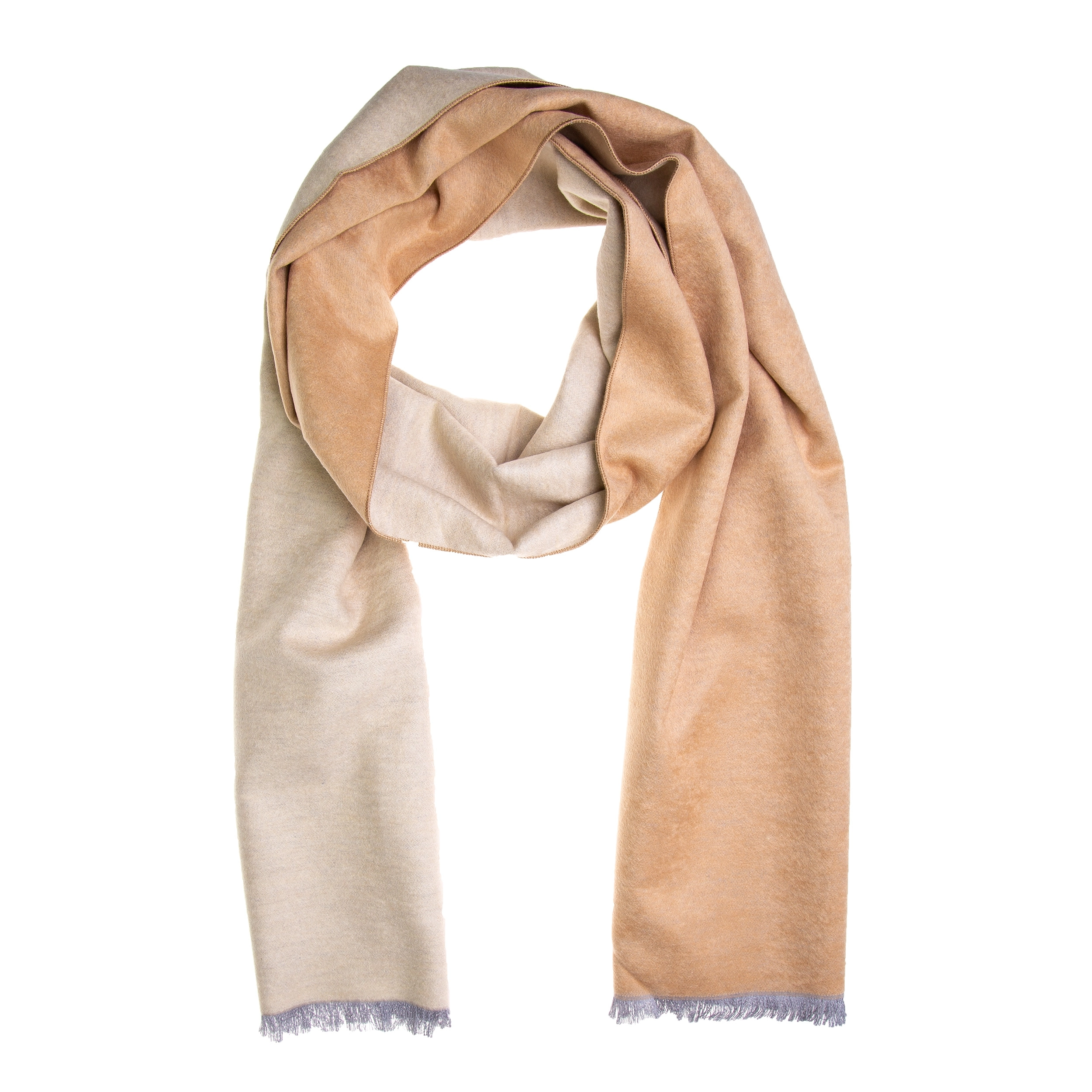 Schal Seidenflanell beige camel