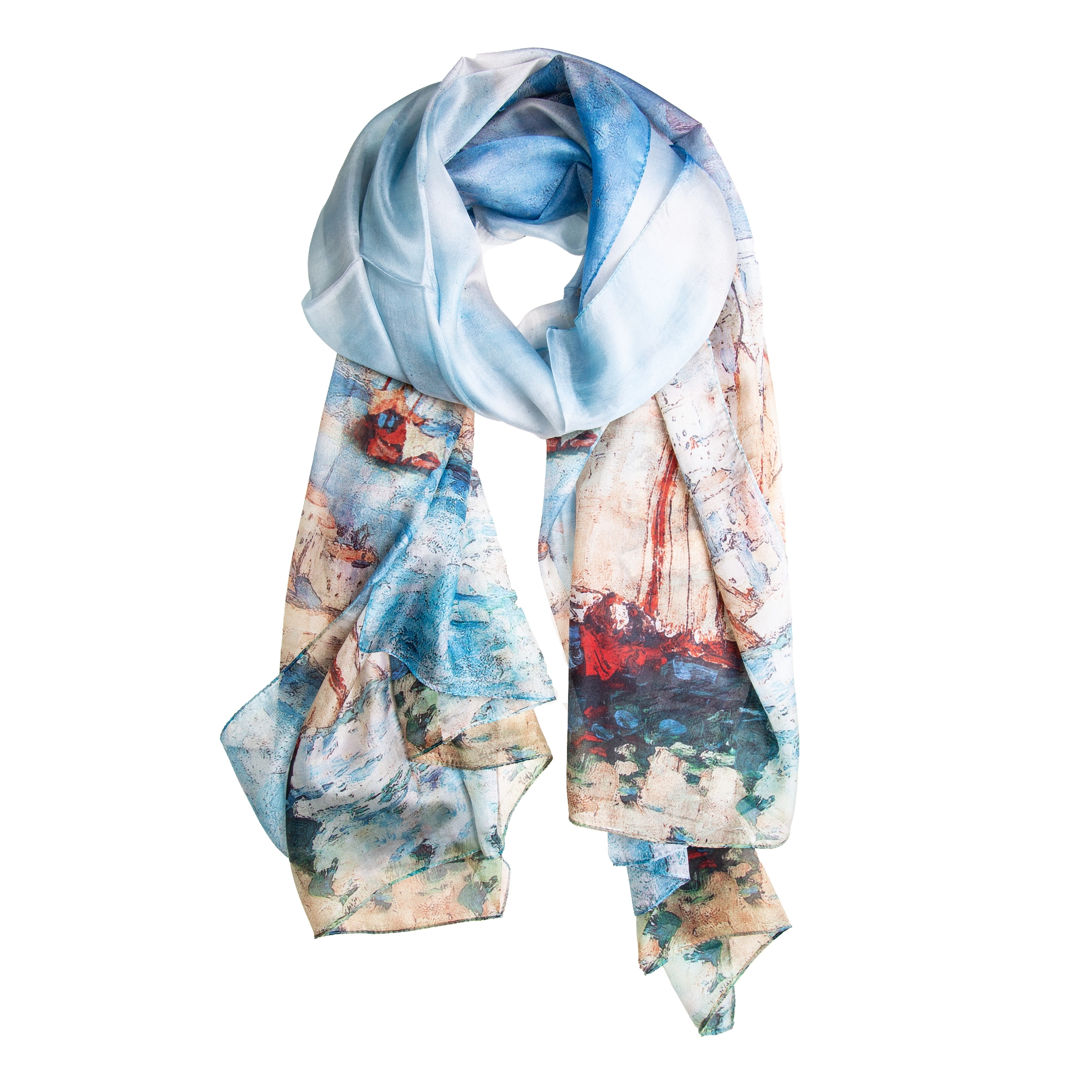 Seidenschal Halstuch Schal Chiffon maritime Landschaft