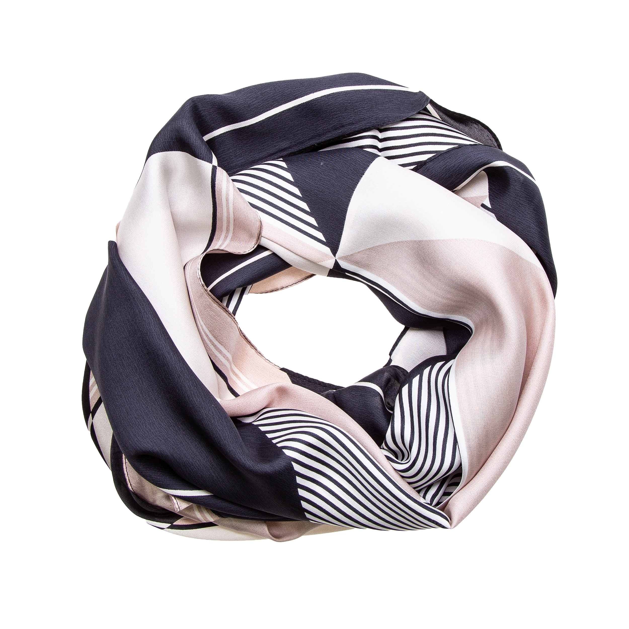 Seidenschal Halstuch Schal Satin schwarz gold champagner