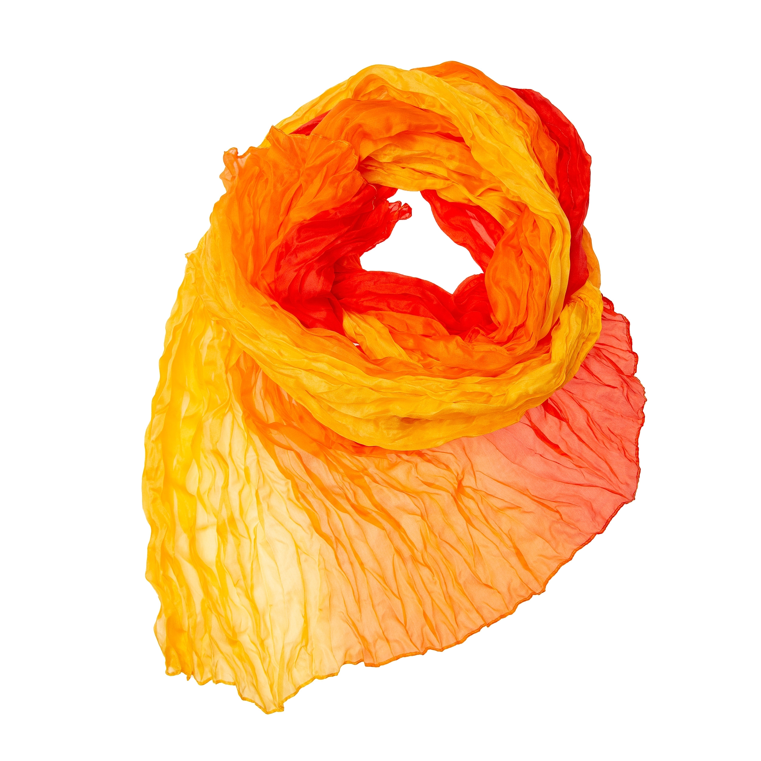 Knitterschal Halstuch Schal XXL Farbverlauf rot-orange-gelb