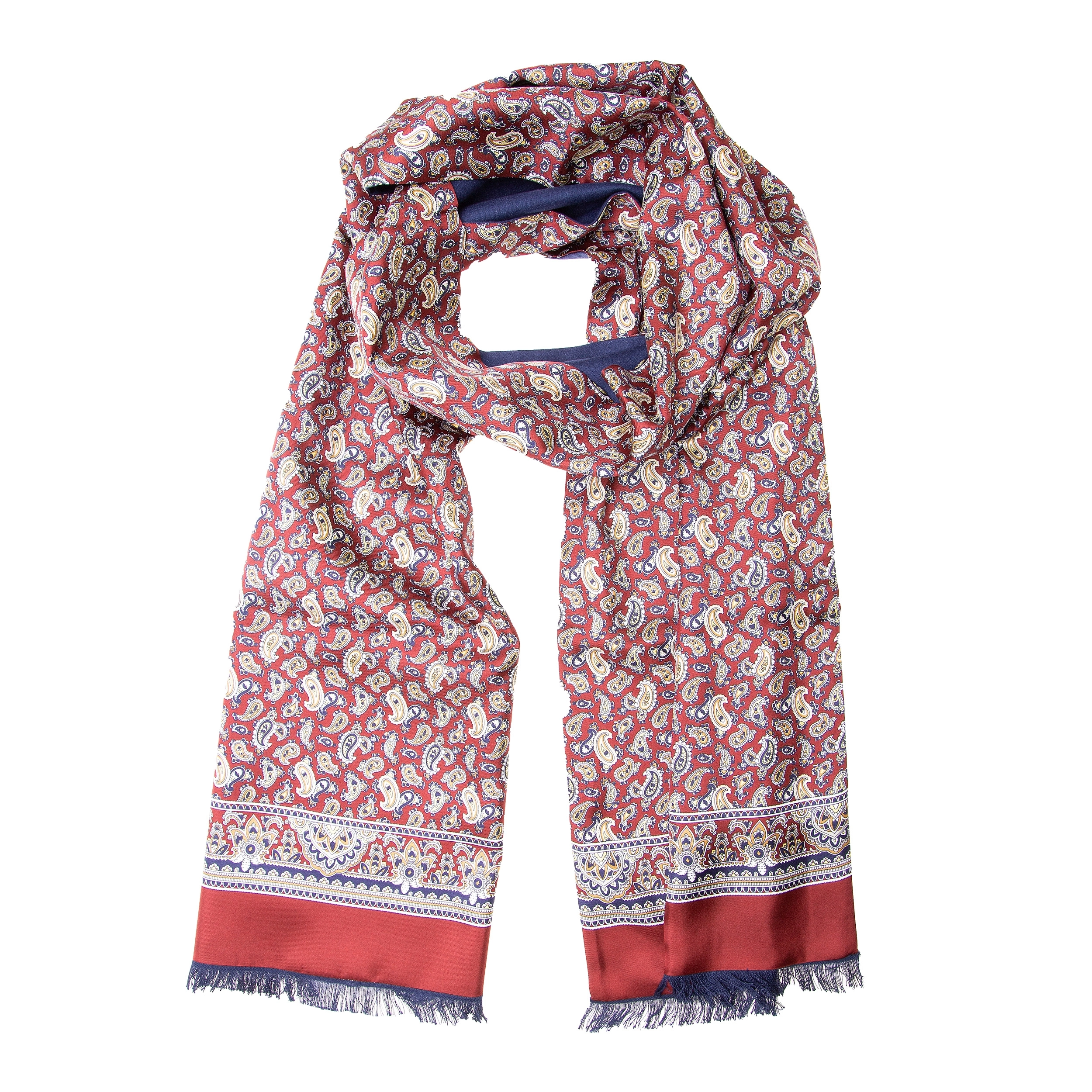 Business-Schal Seidenflanell weinrot Paisley