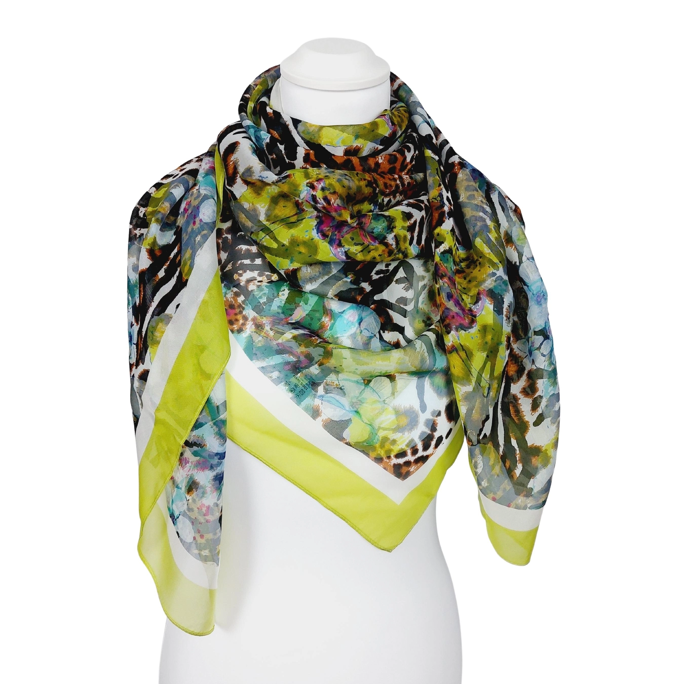 TINITEX Seidentuch Halstuch Floralprint Afrolilien