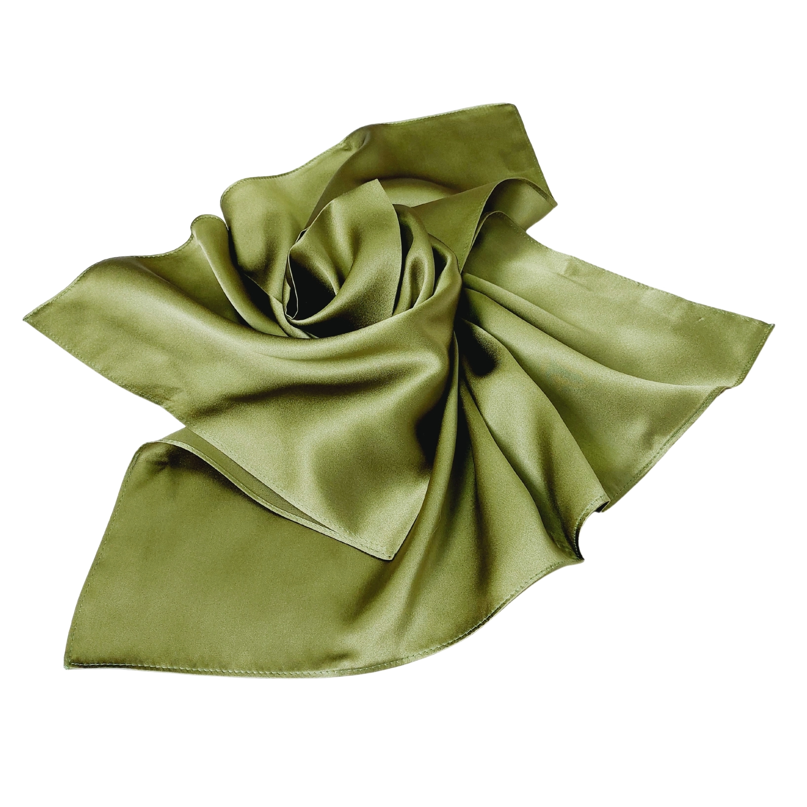 Nickituch Halstuch Satin olive olivgrün (16 Momme)