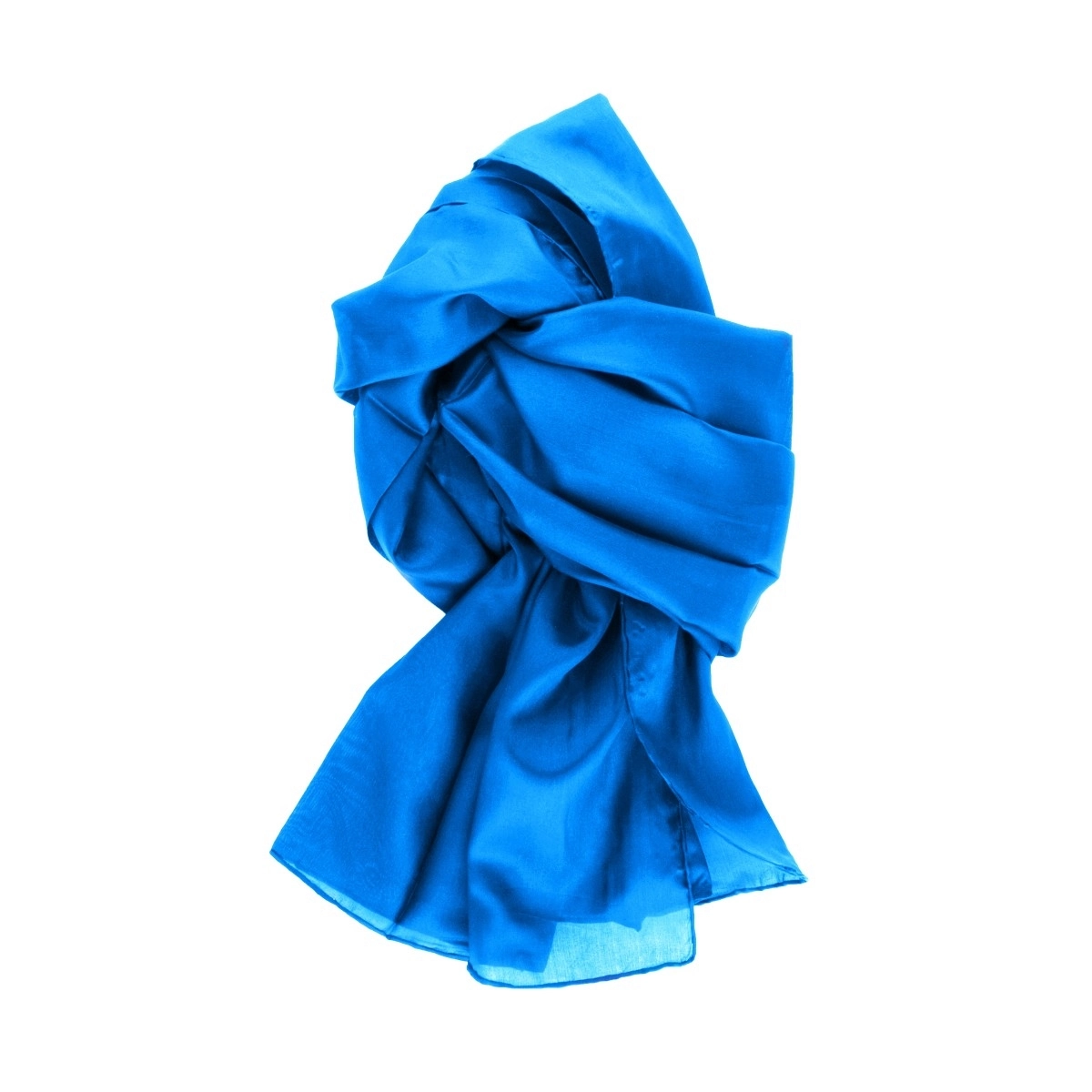 Seidenschal Halstuch Schal kurz Brillantblau