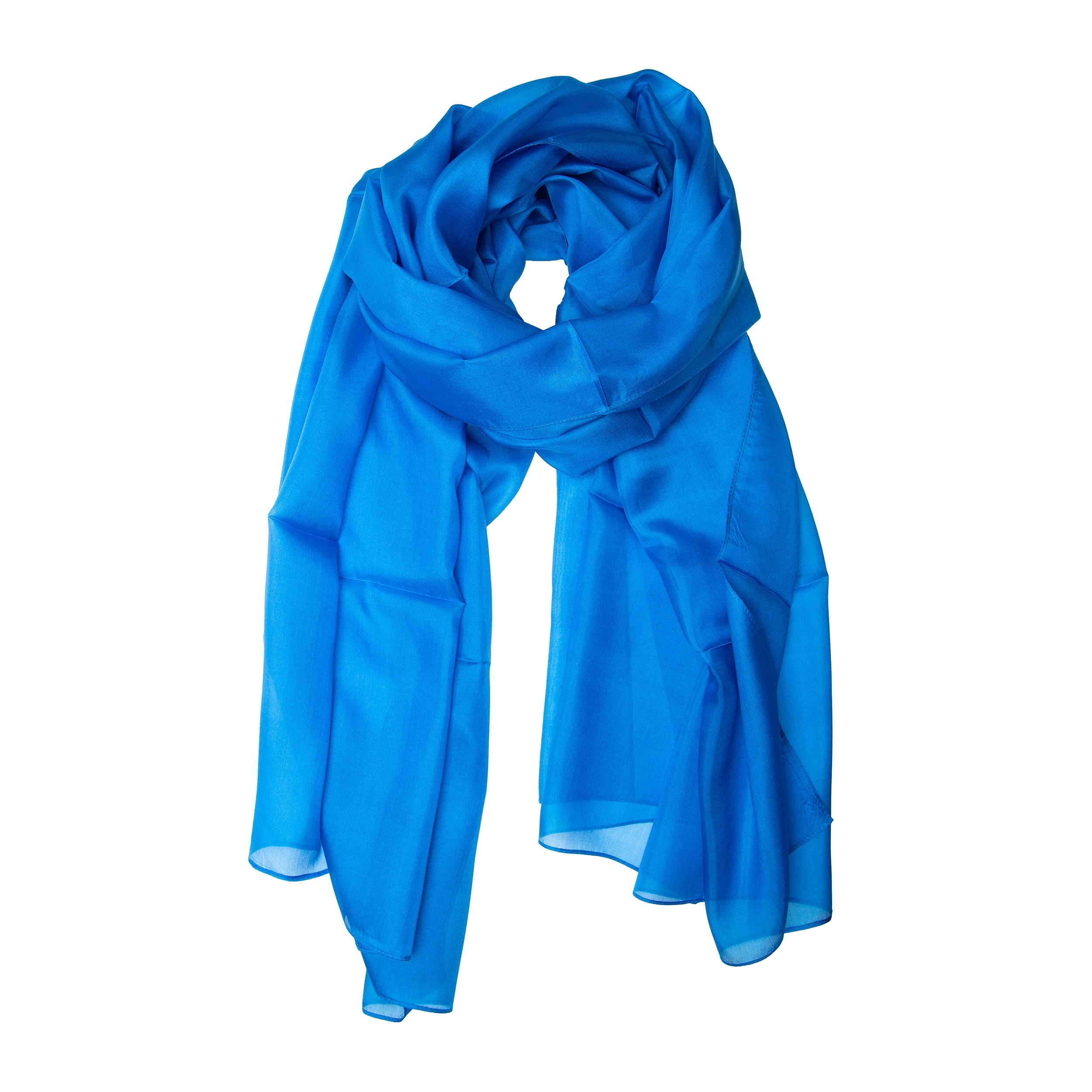 Seidenschal Halstuch Schal XXL Brillantblau