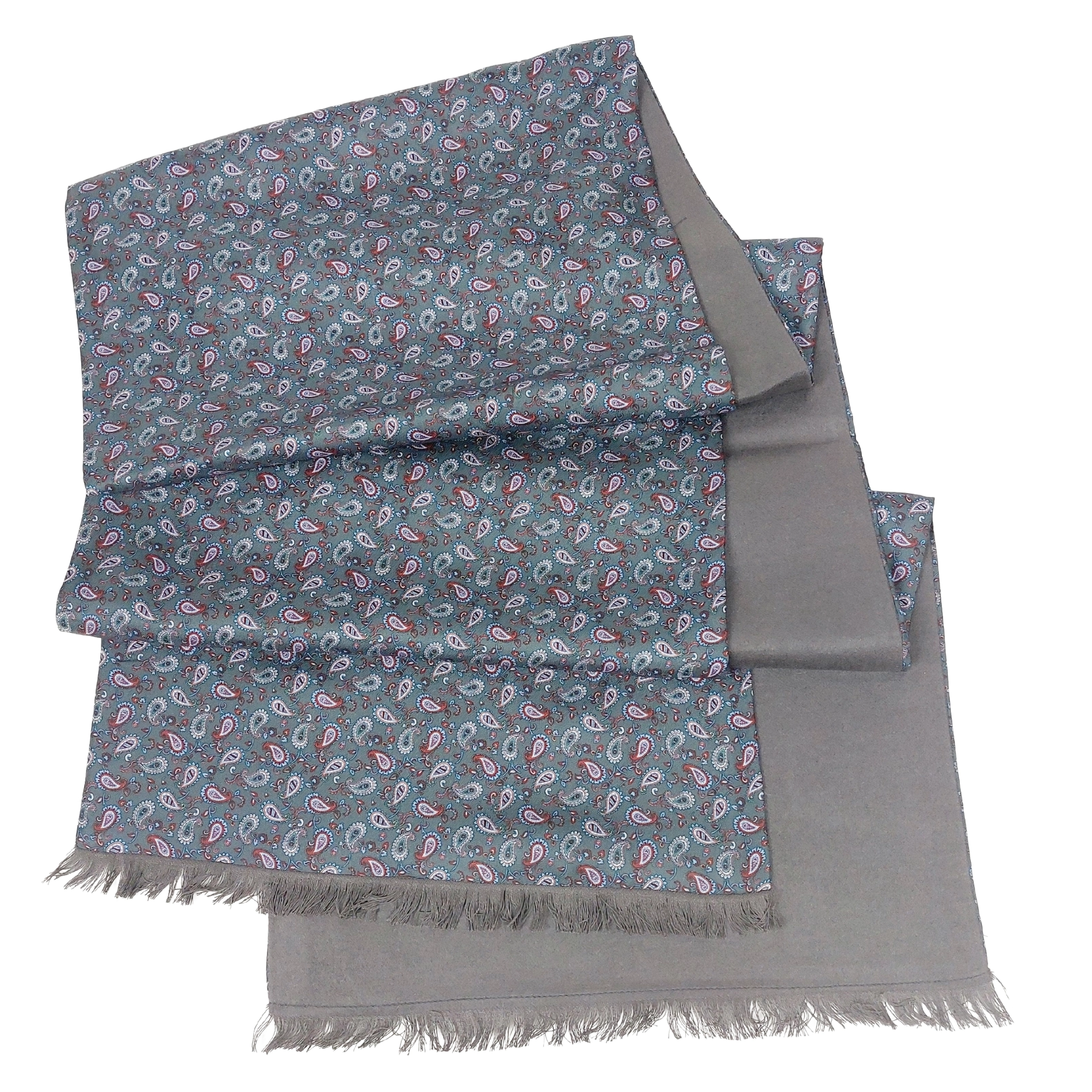 Business-Schal Seidenflanell grau Paisley