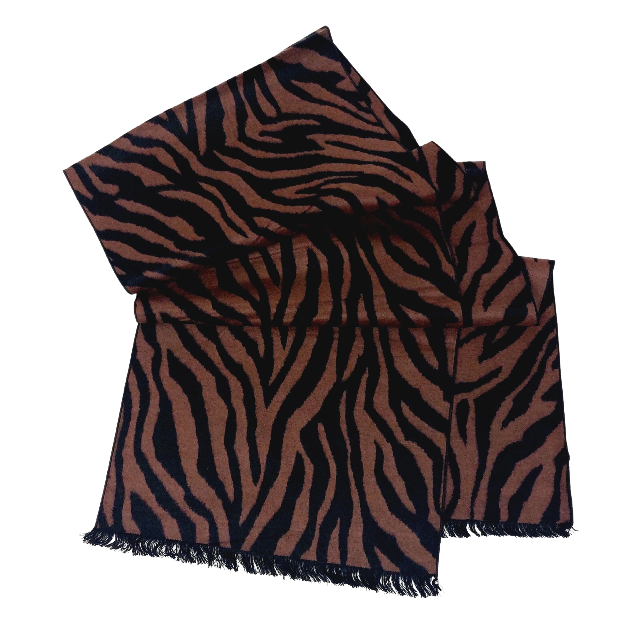 Schal Seidenflanell Zebra schwarz braun