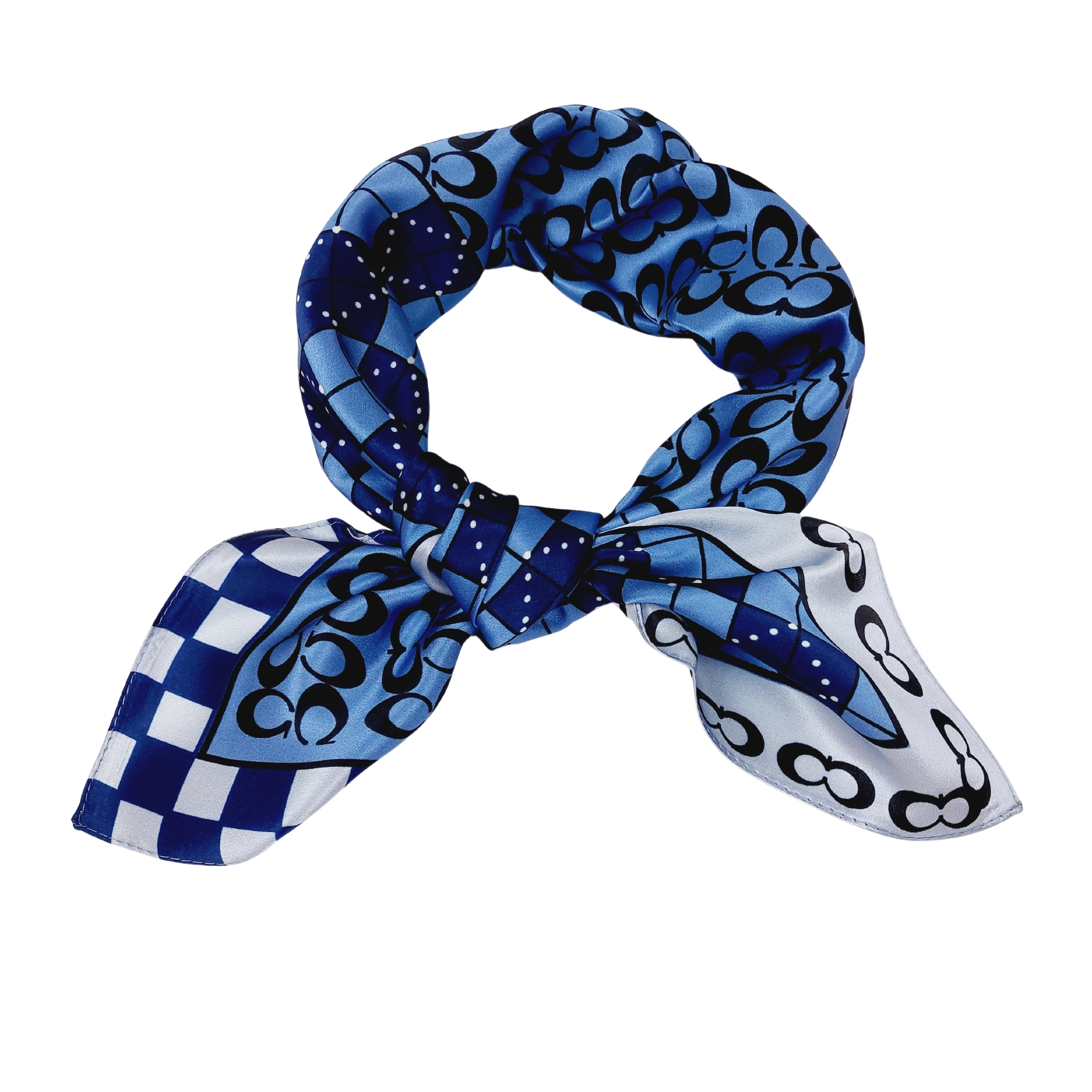 SPECIAL EDITION - Seidentuch Halstuch blau Patchwork