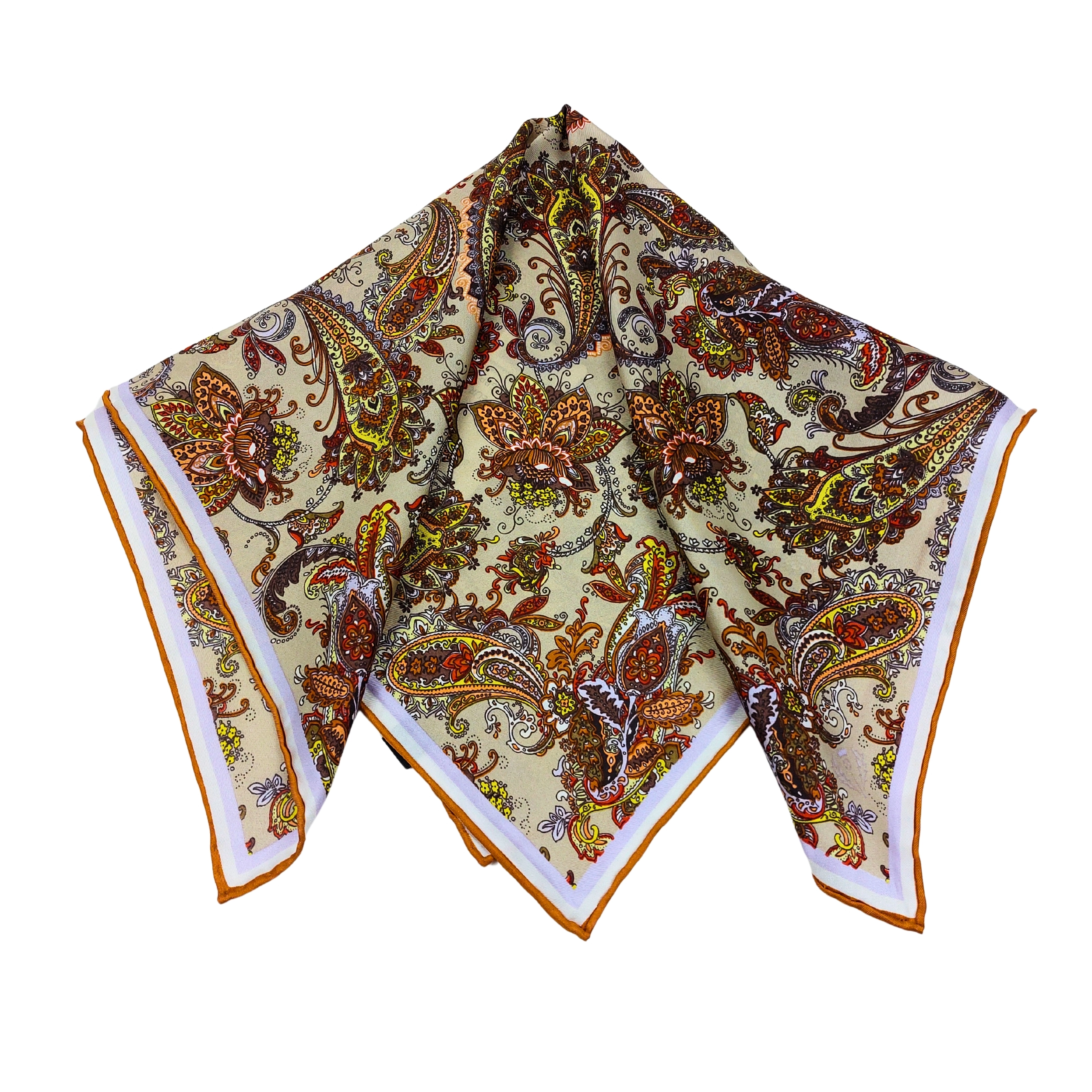 FRAAS Nickituch Halstuch Paisley gelb camel
