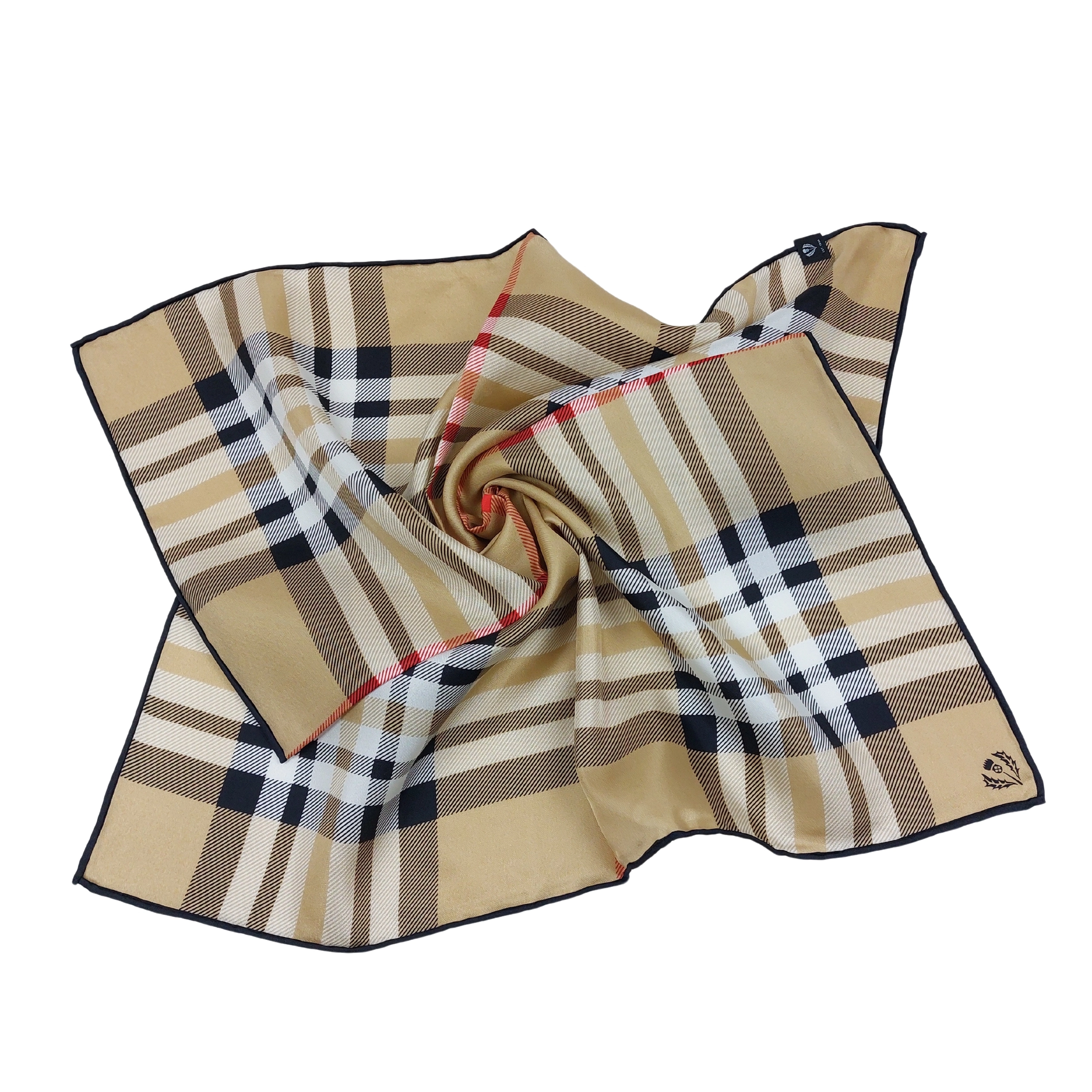 FRAAS Nickituch Halstuch Check Karo braun camel